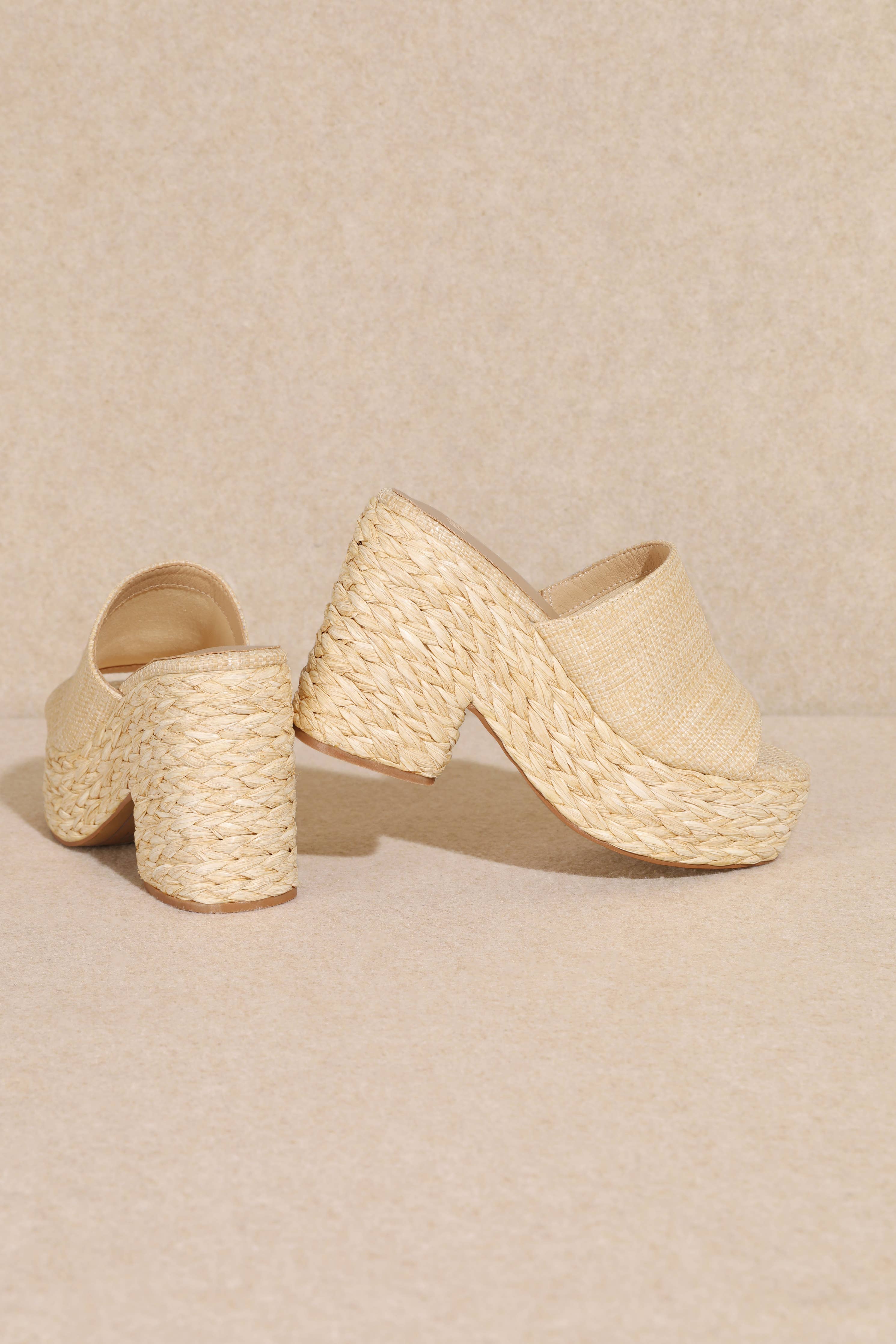 ASHLYN RAFFIA HEELS