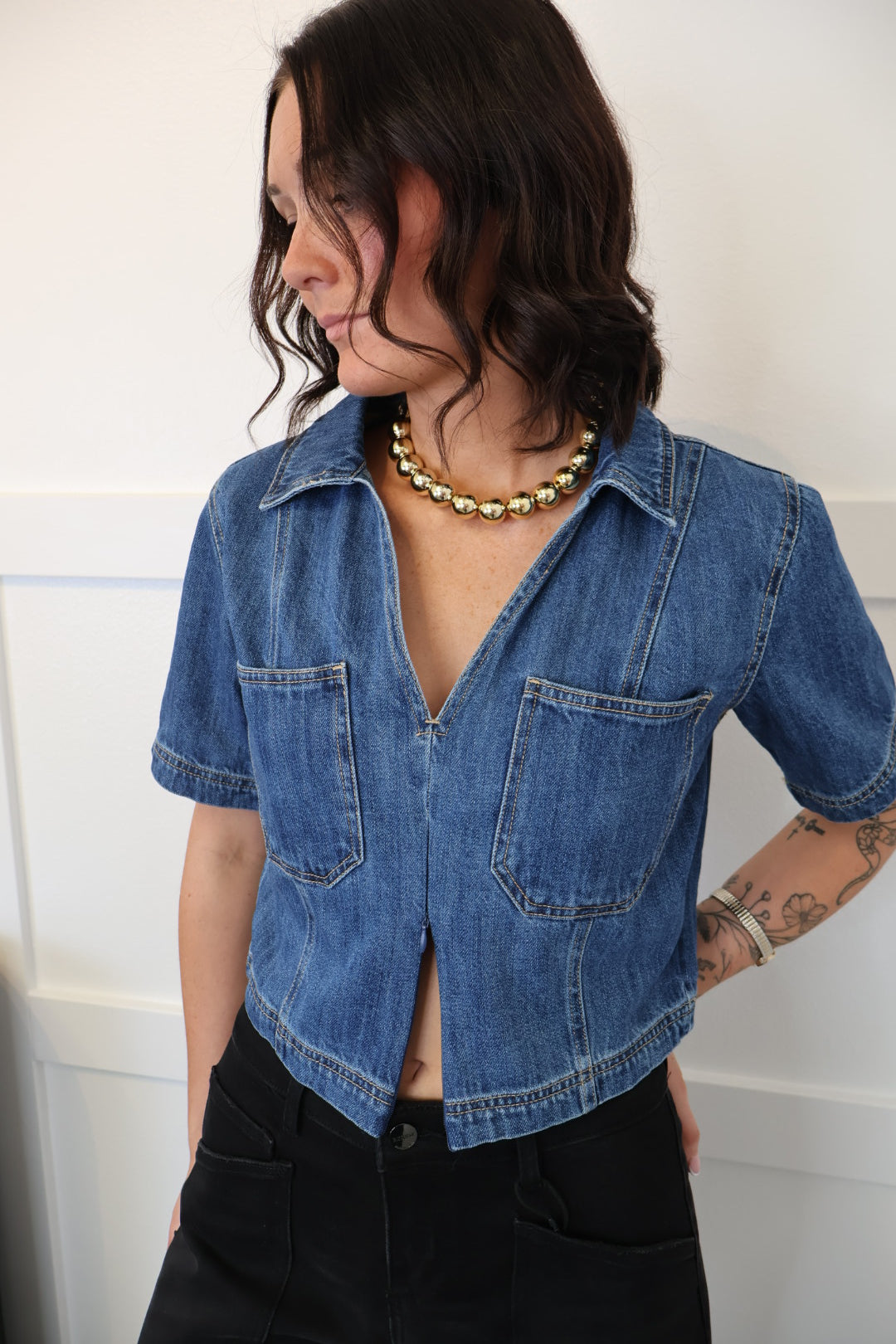 The Cutest Denim Top
