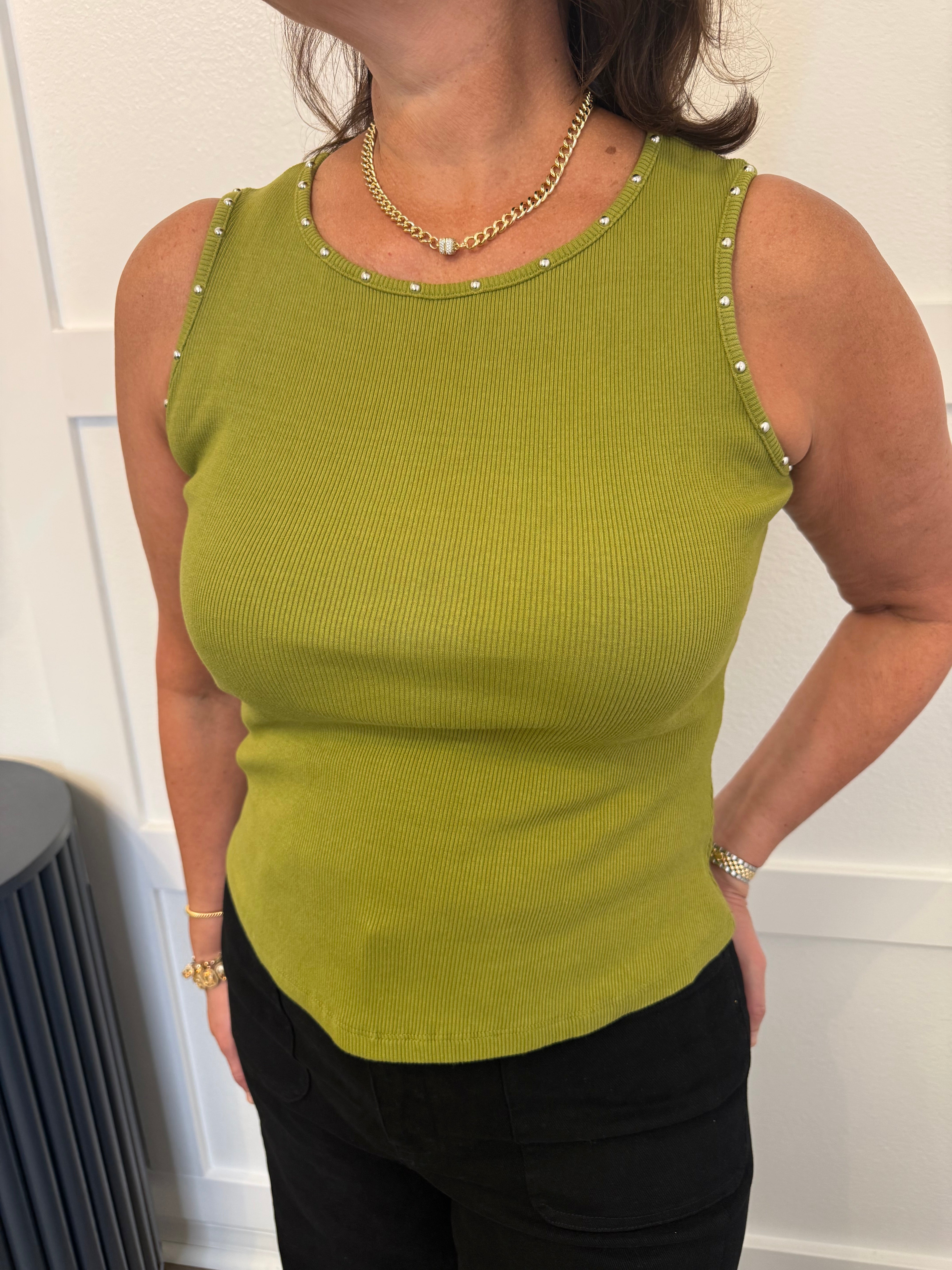 Studded Sleeveless Top