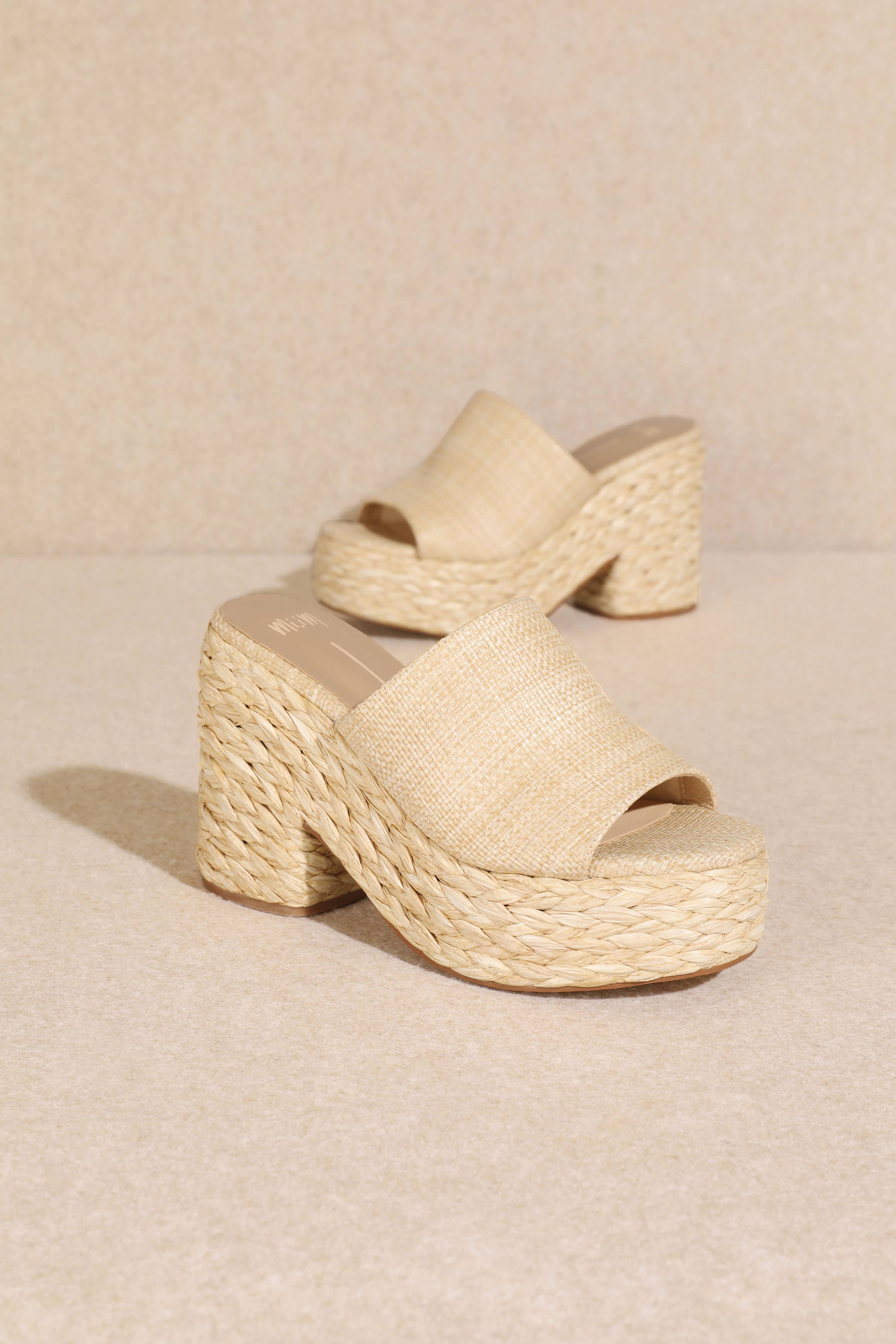 ASHLYN RAFFIA HEELS