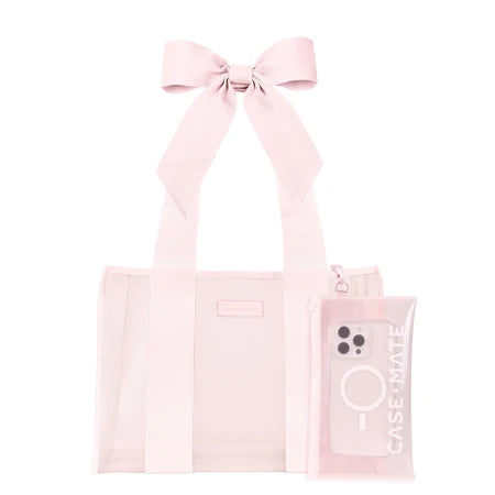 CASE MATE Ballet Pink Bow Medium Jelly Tote