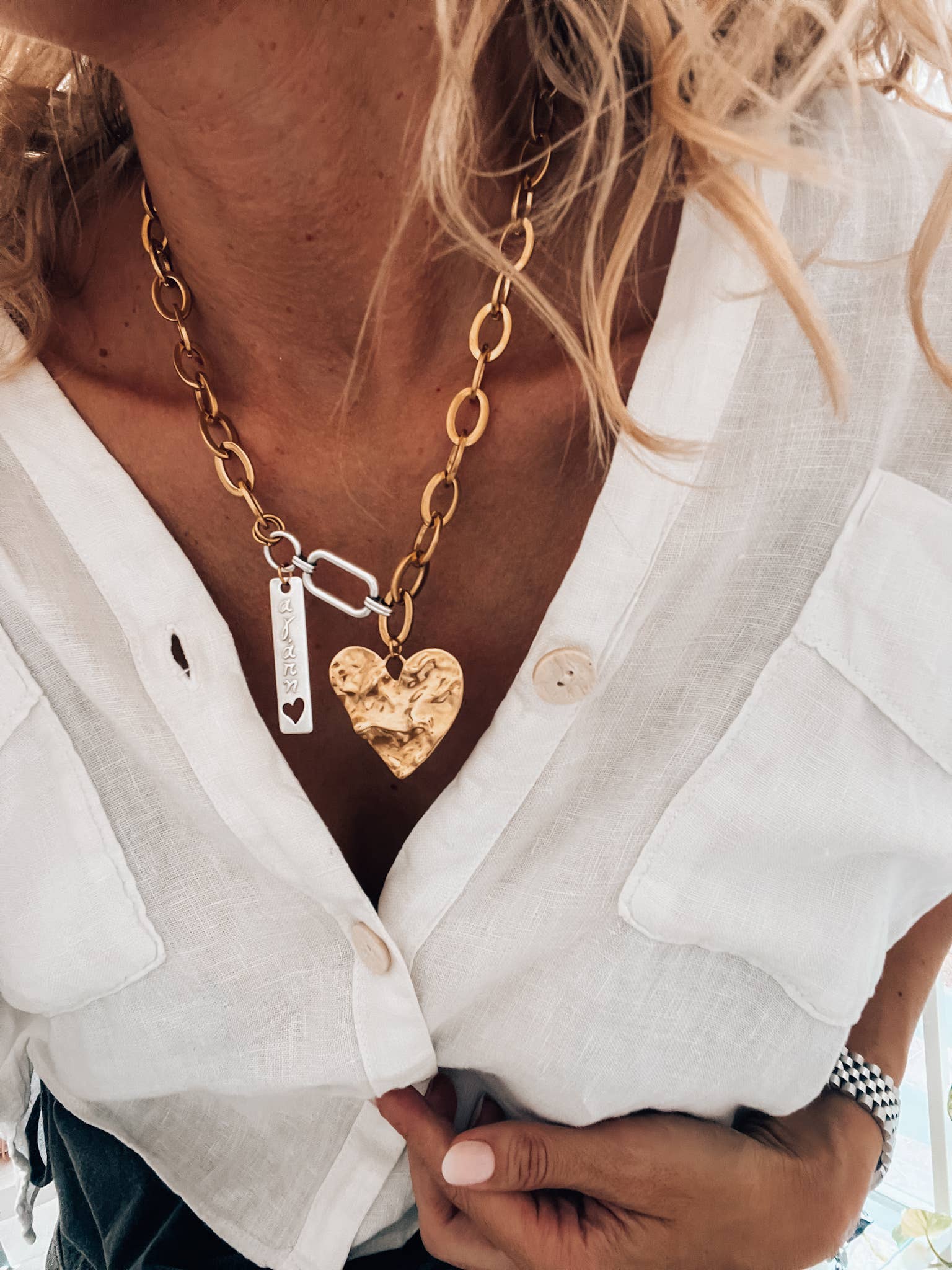 "Agapi" means Love charm necklace