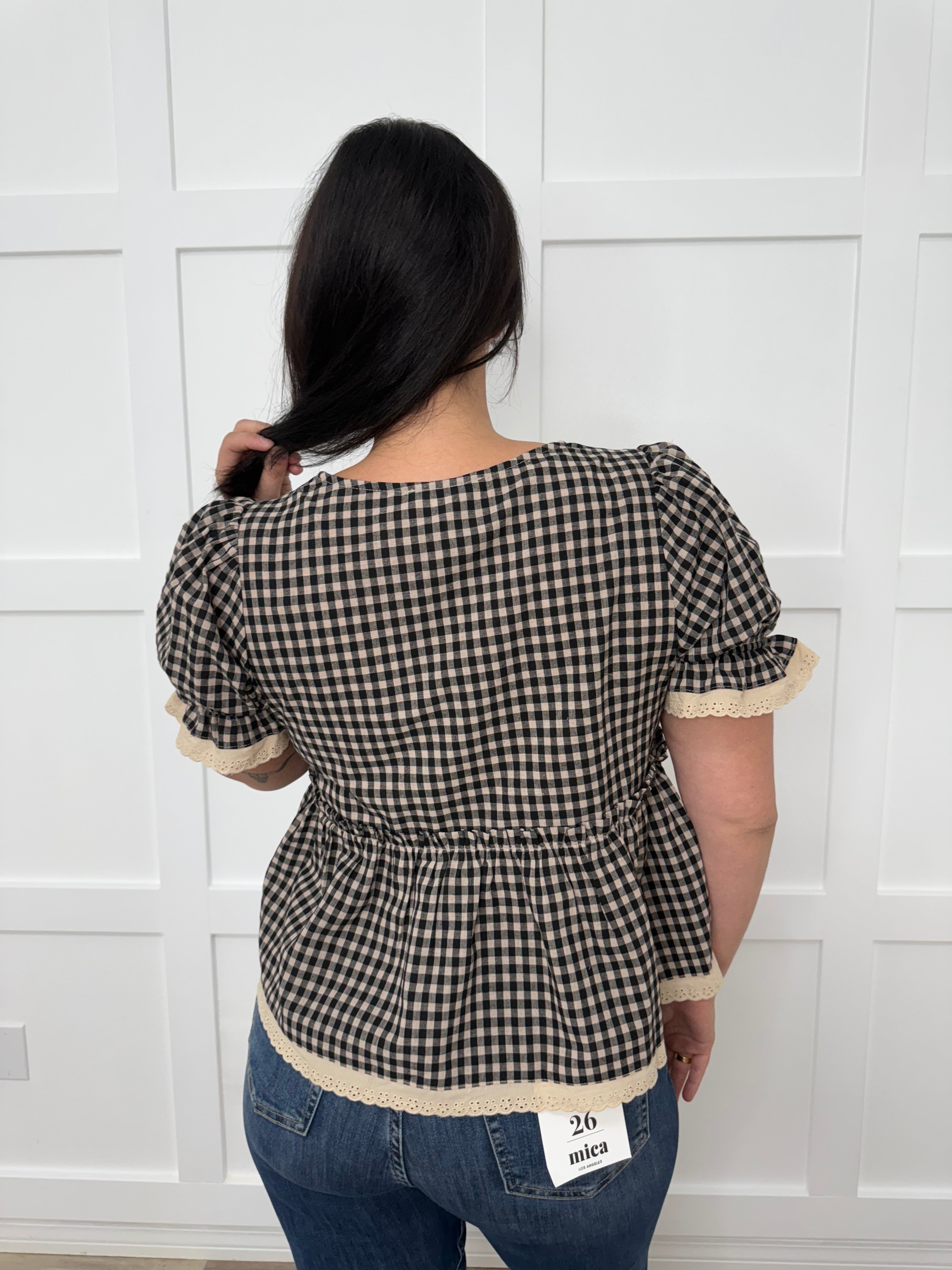 Sweet Check Charm Top