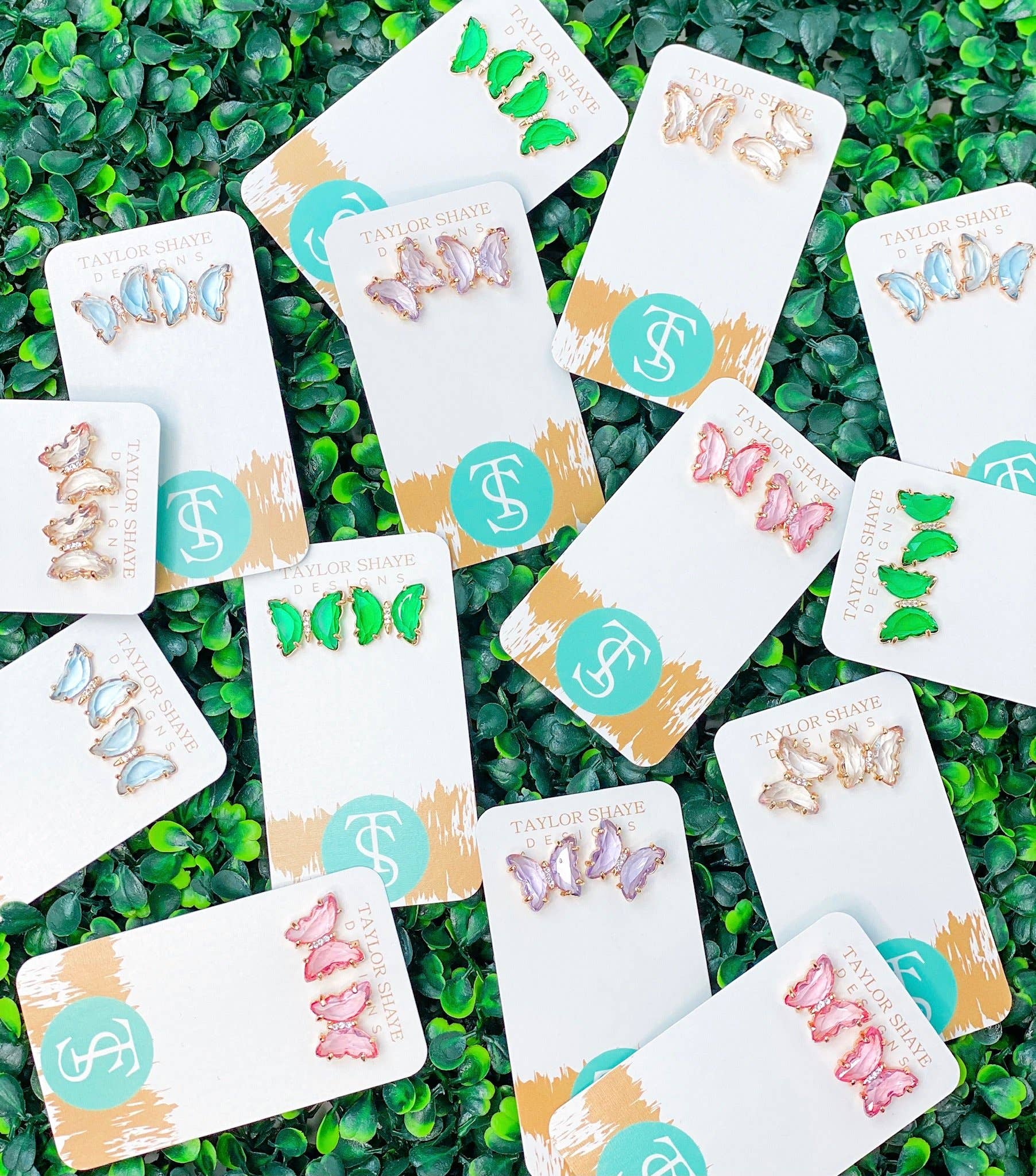 Colorful Crystal Butterfly Studs