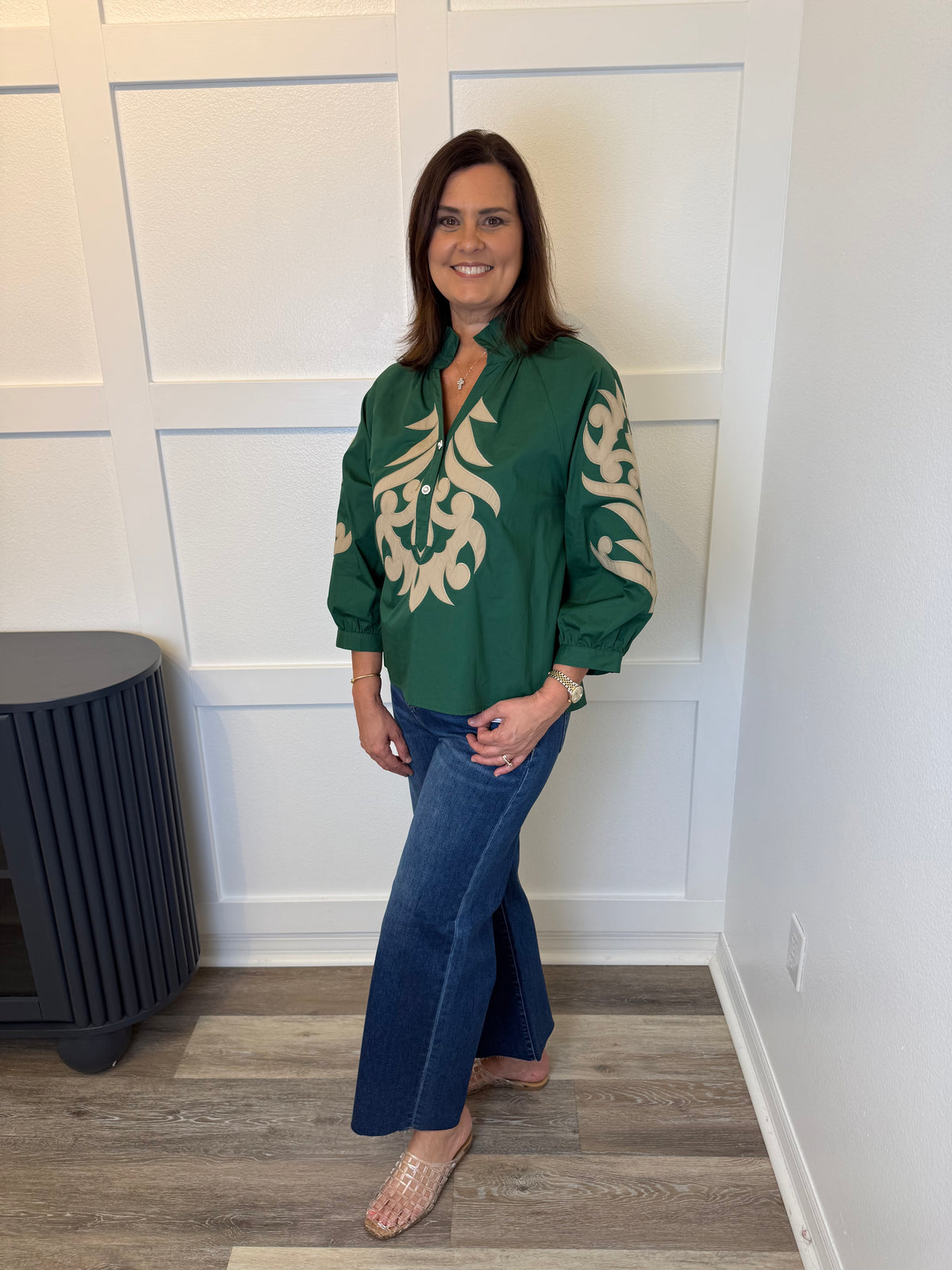 Green Baroque Blouse