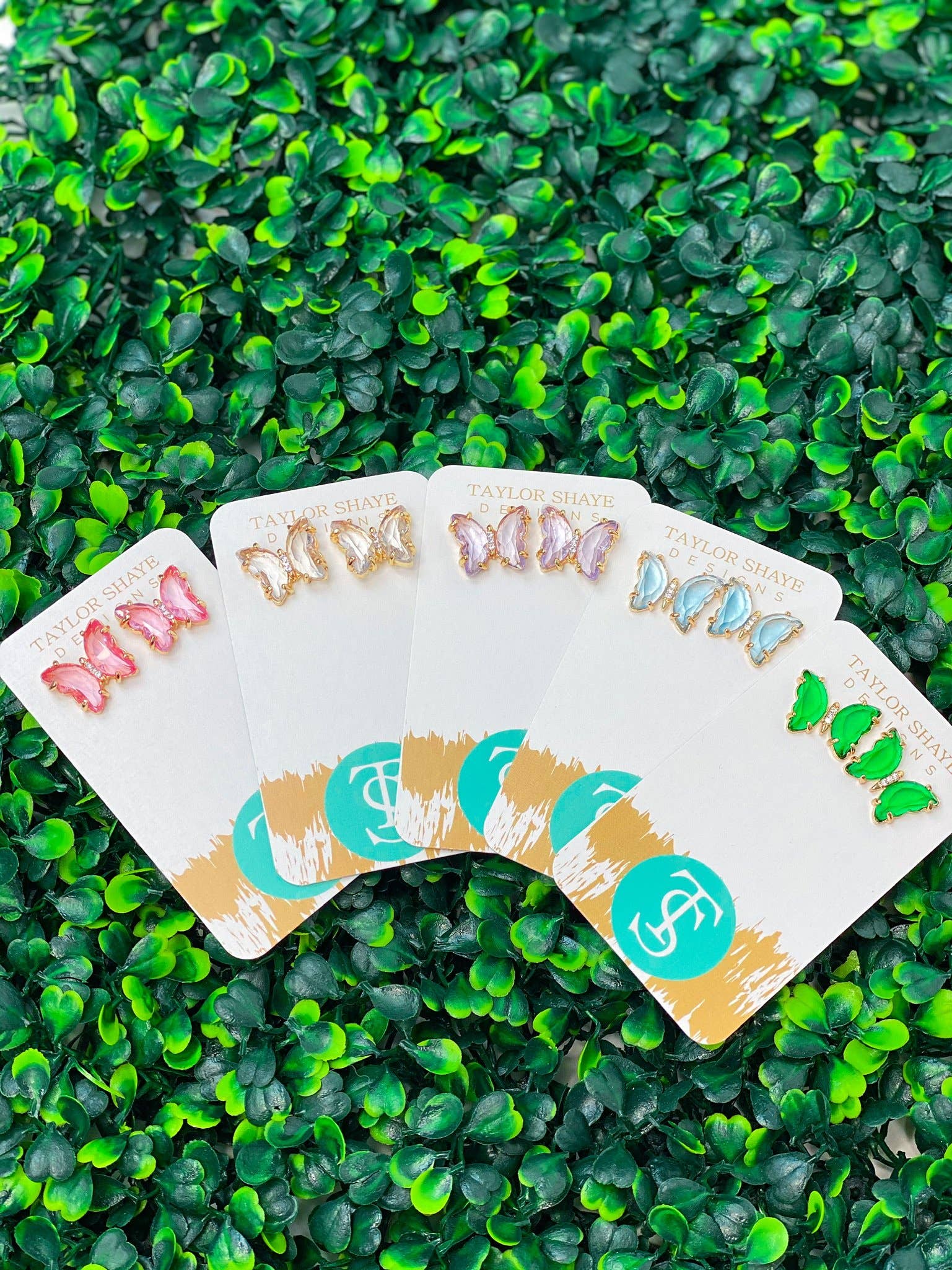 Colorful Crystal Butterfly Studs