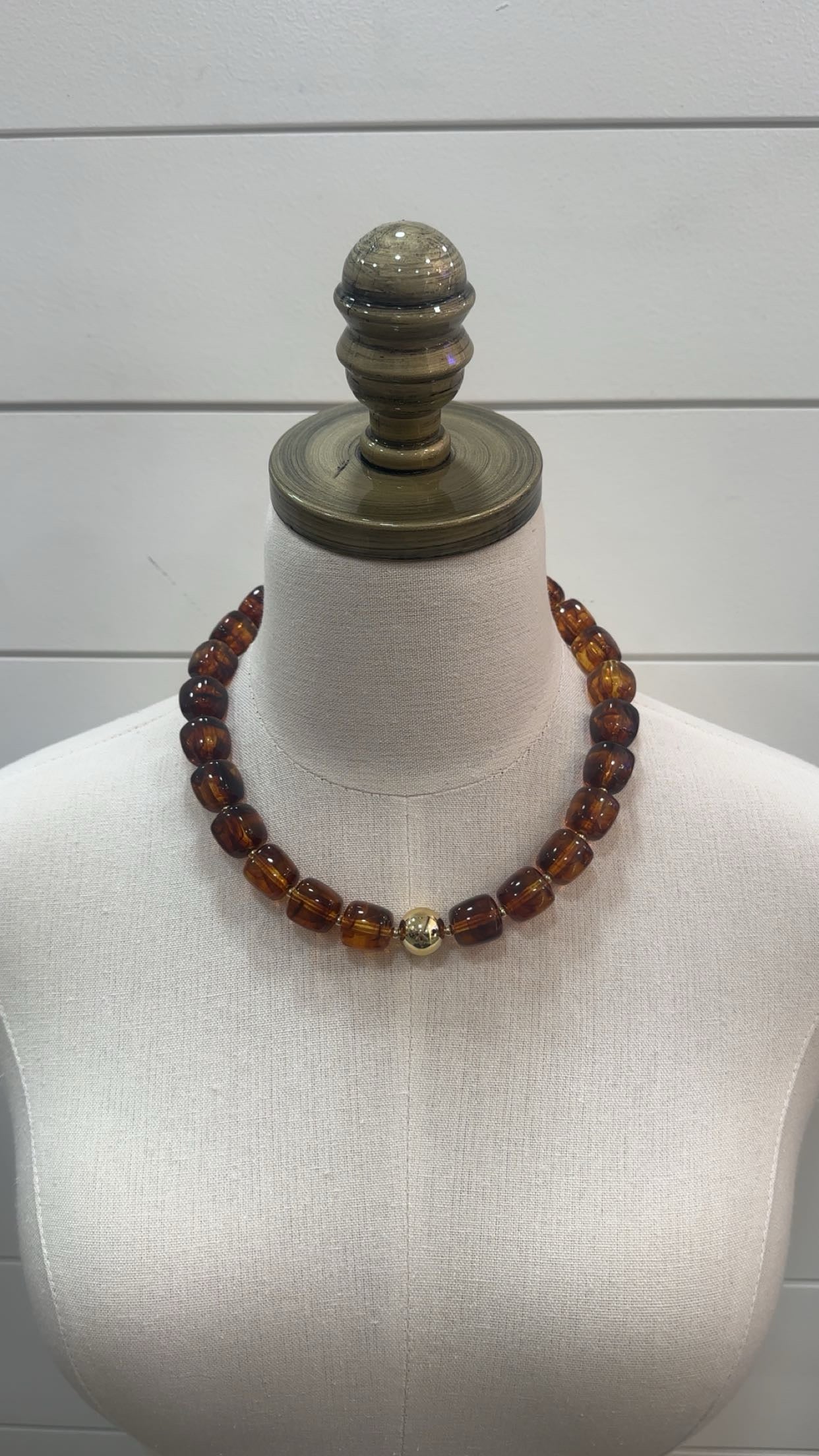 Massey Chunky Beaded Necklace Tortoise