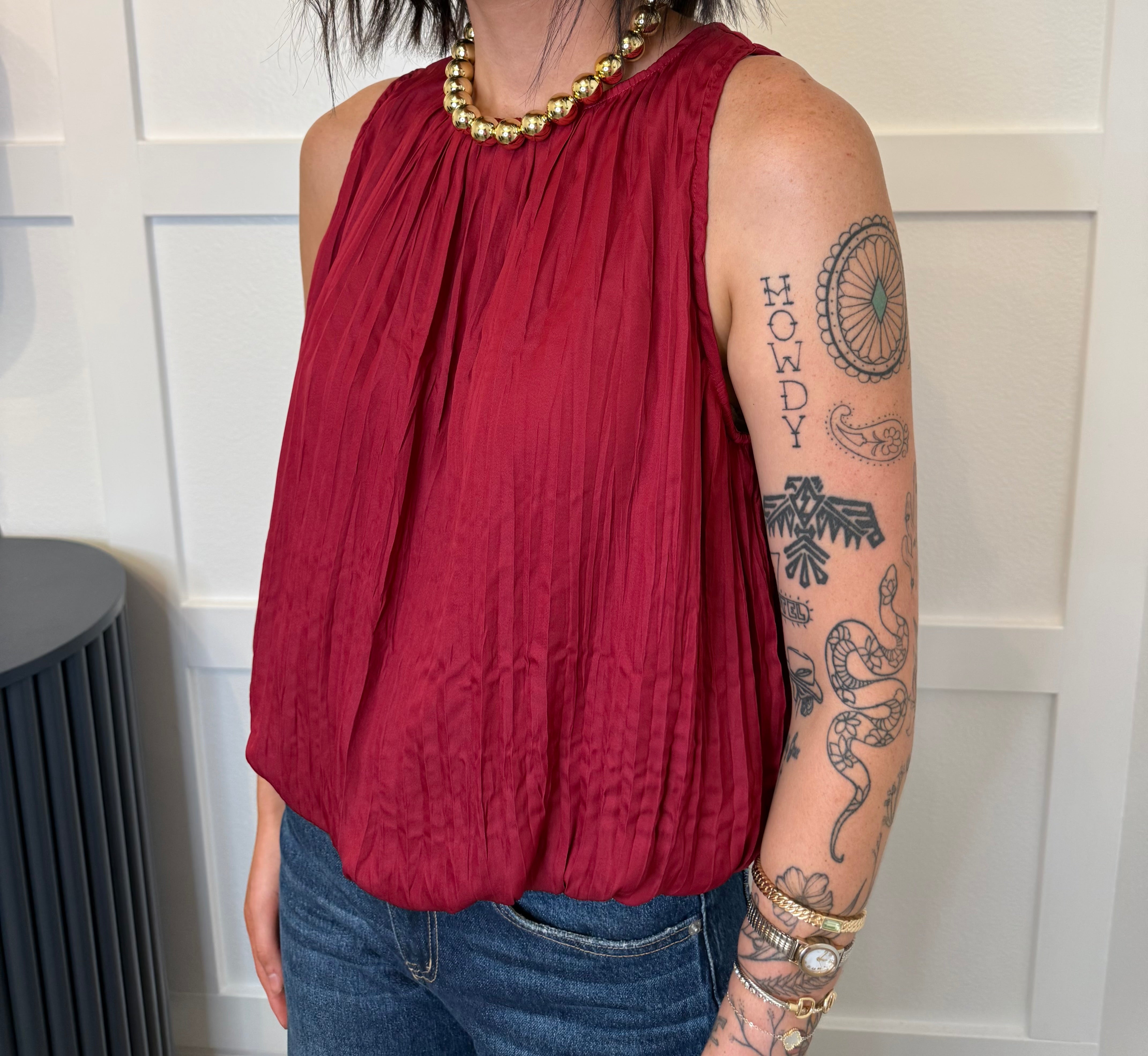 DRAGON FRUIT Pleated Blouse
