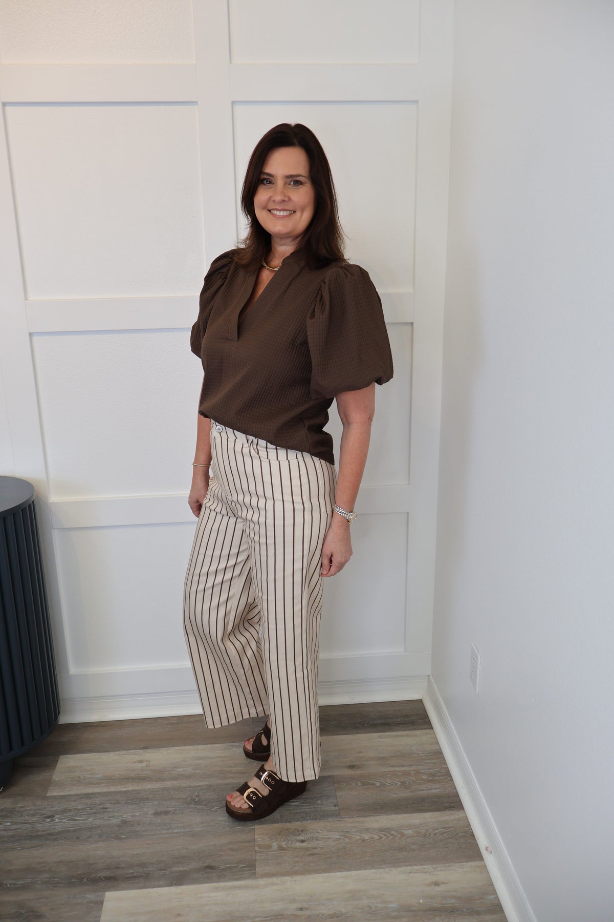 Cocoa and Cream Striped Pants