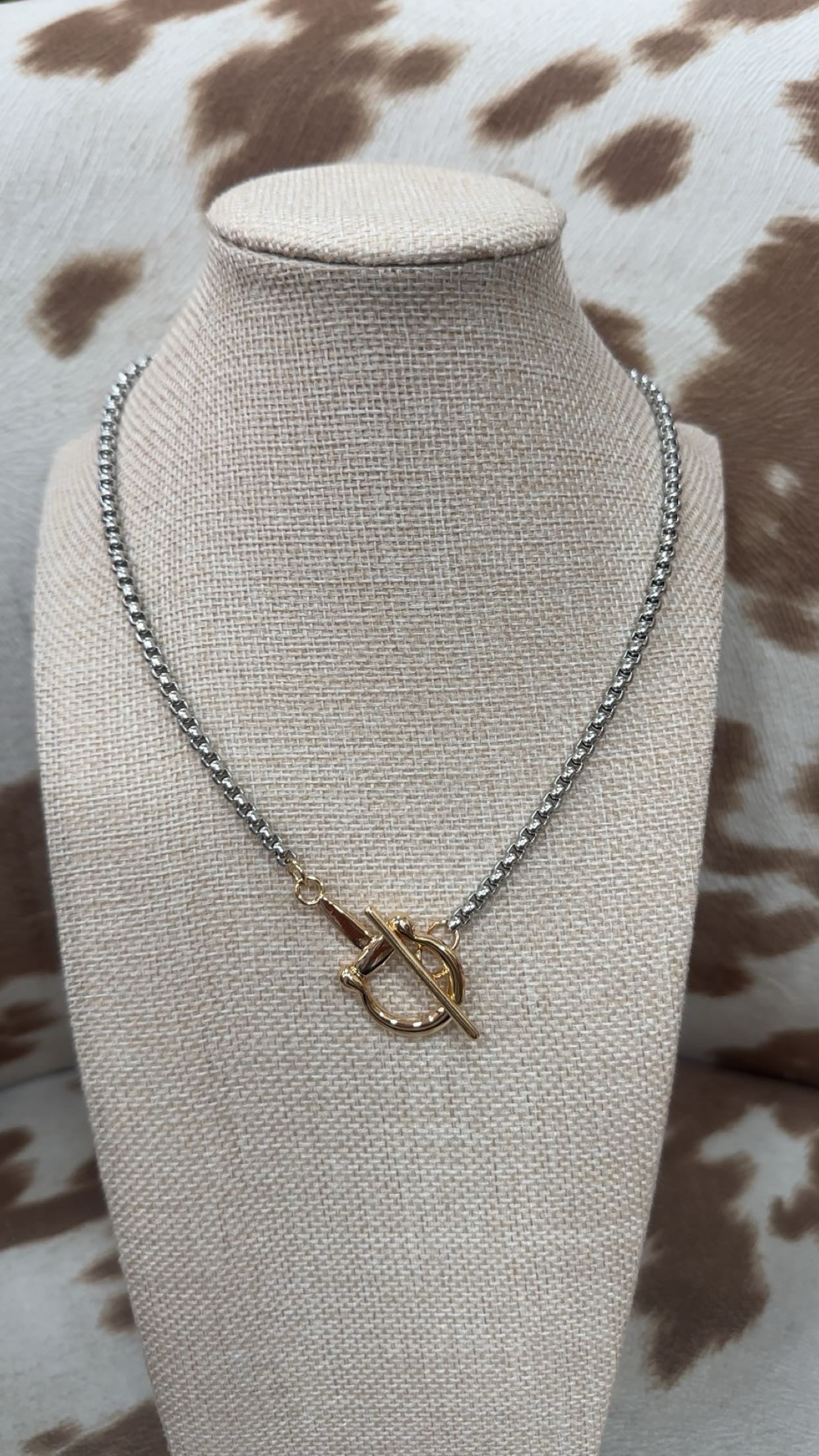 Saddle Up Mixed-Metal Horse Bit Necklace