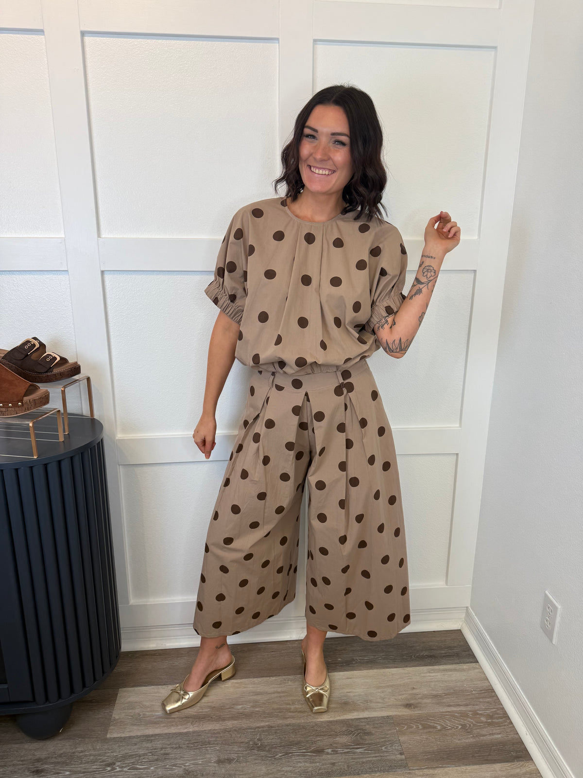 Mocha Polka Dot Pants