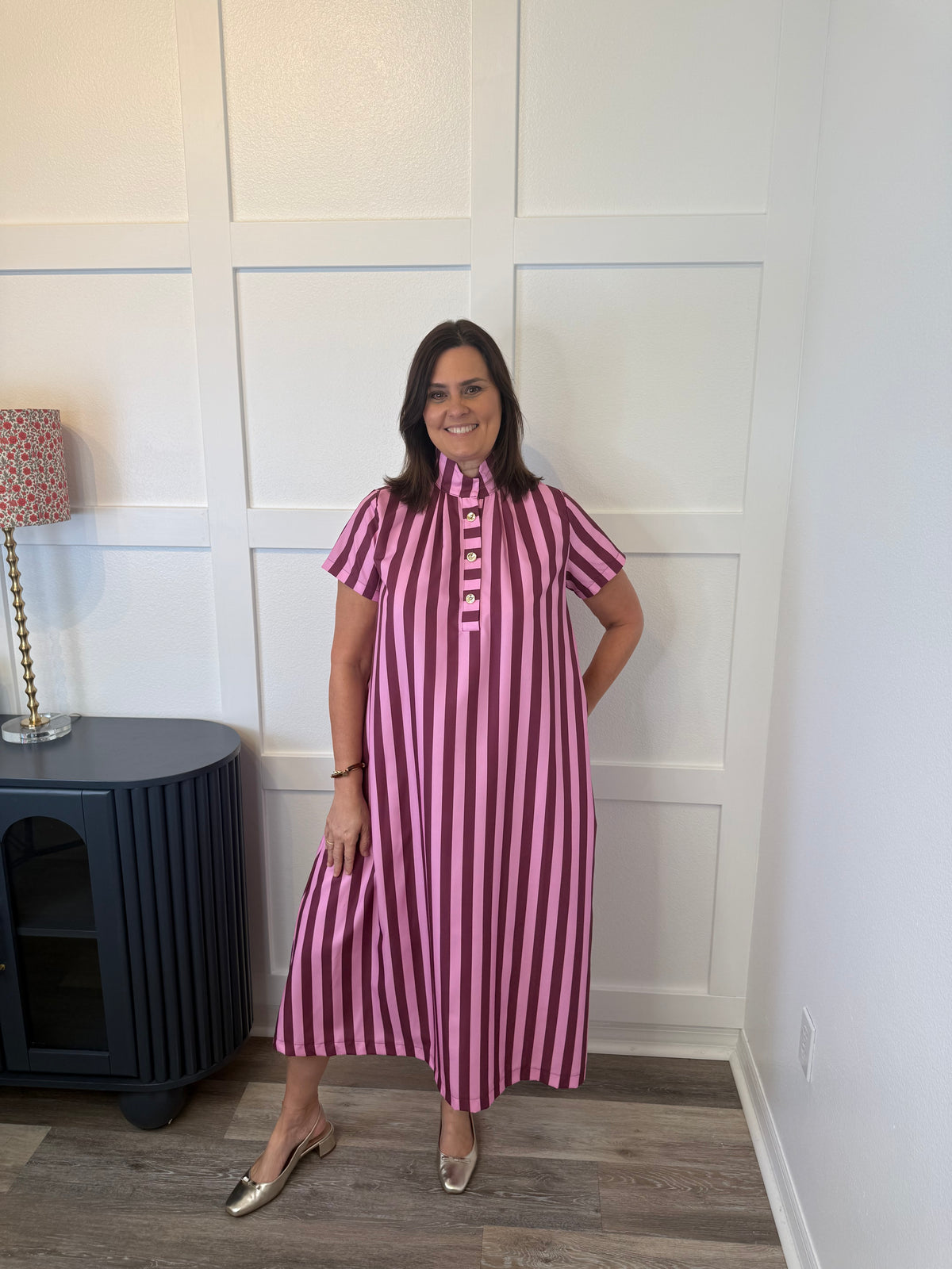 Classic Strip Maxi Dress