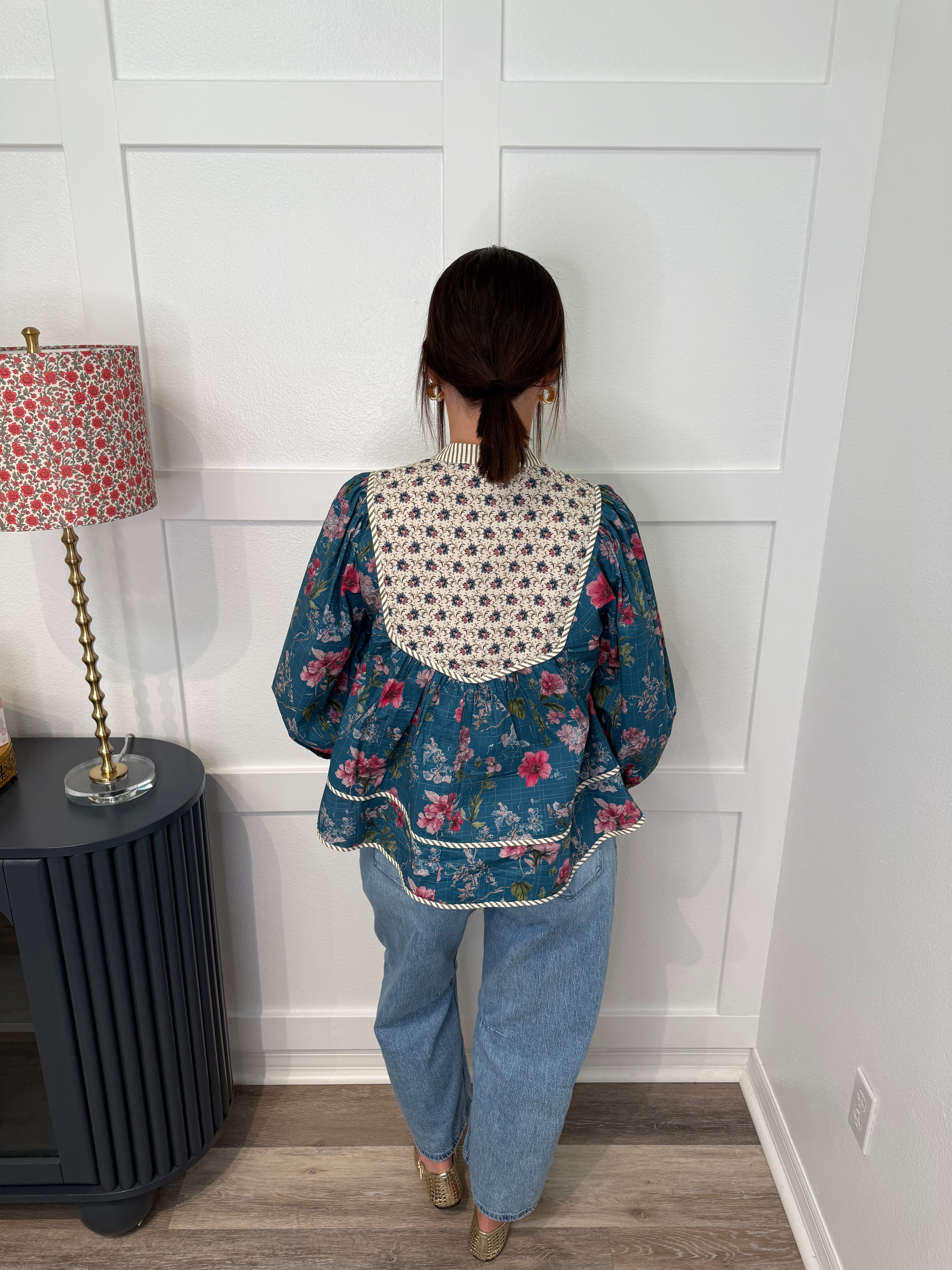 Teal Grace Floral Top
