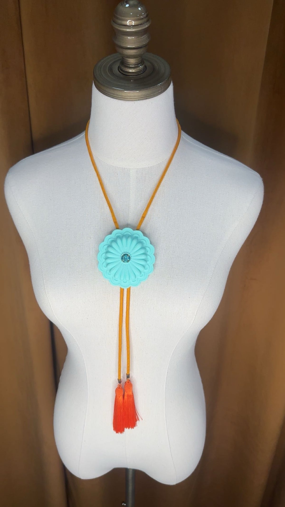 Concho Bolo Turquoise with Golden Yellow & Orange