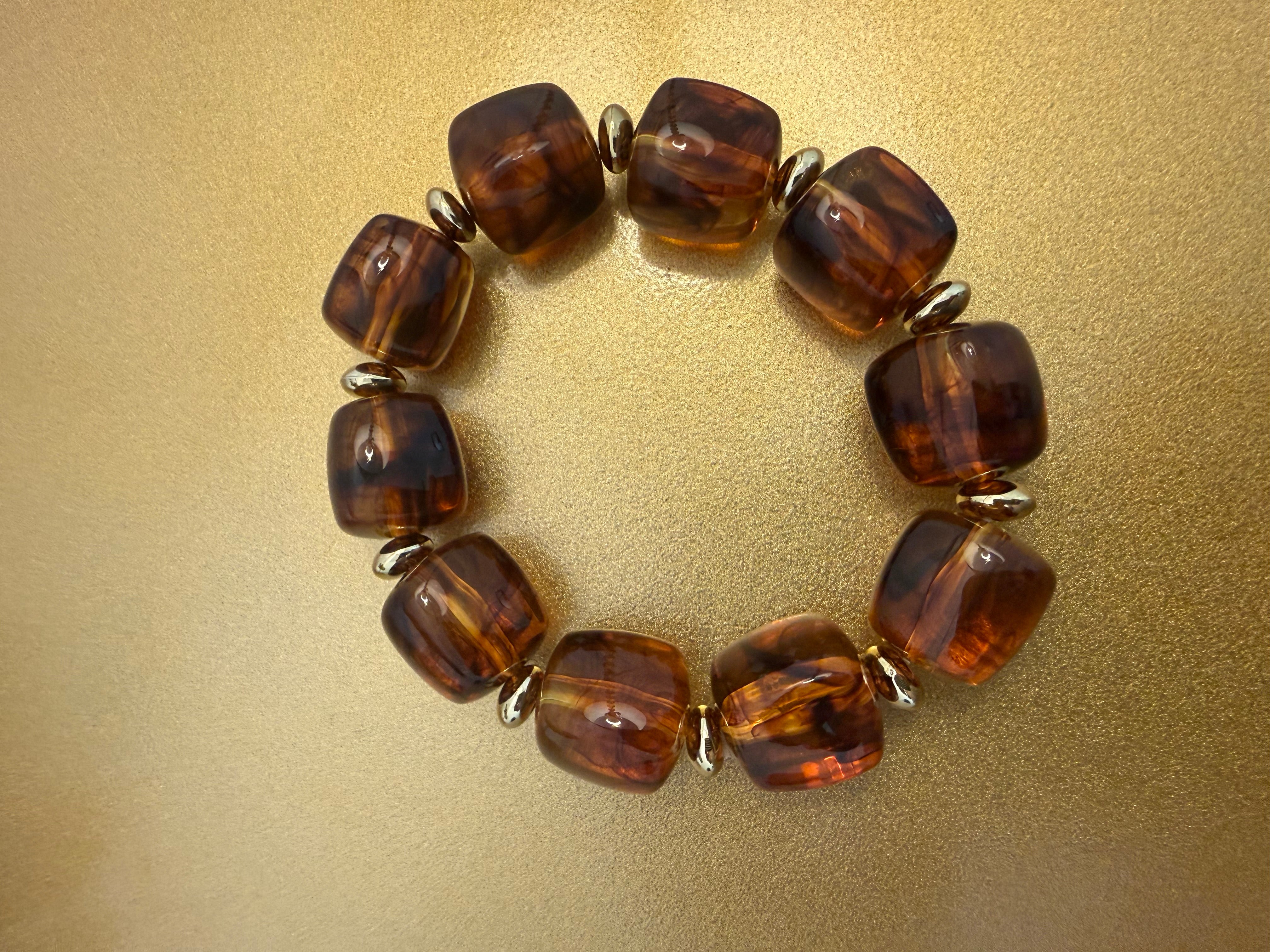 Chunky Beaded Bracelet Tortoise