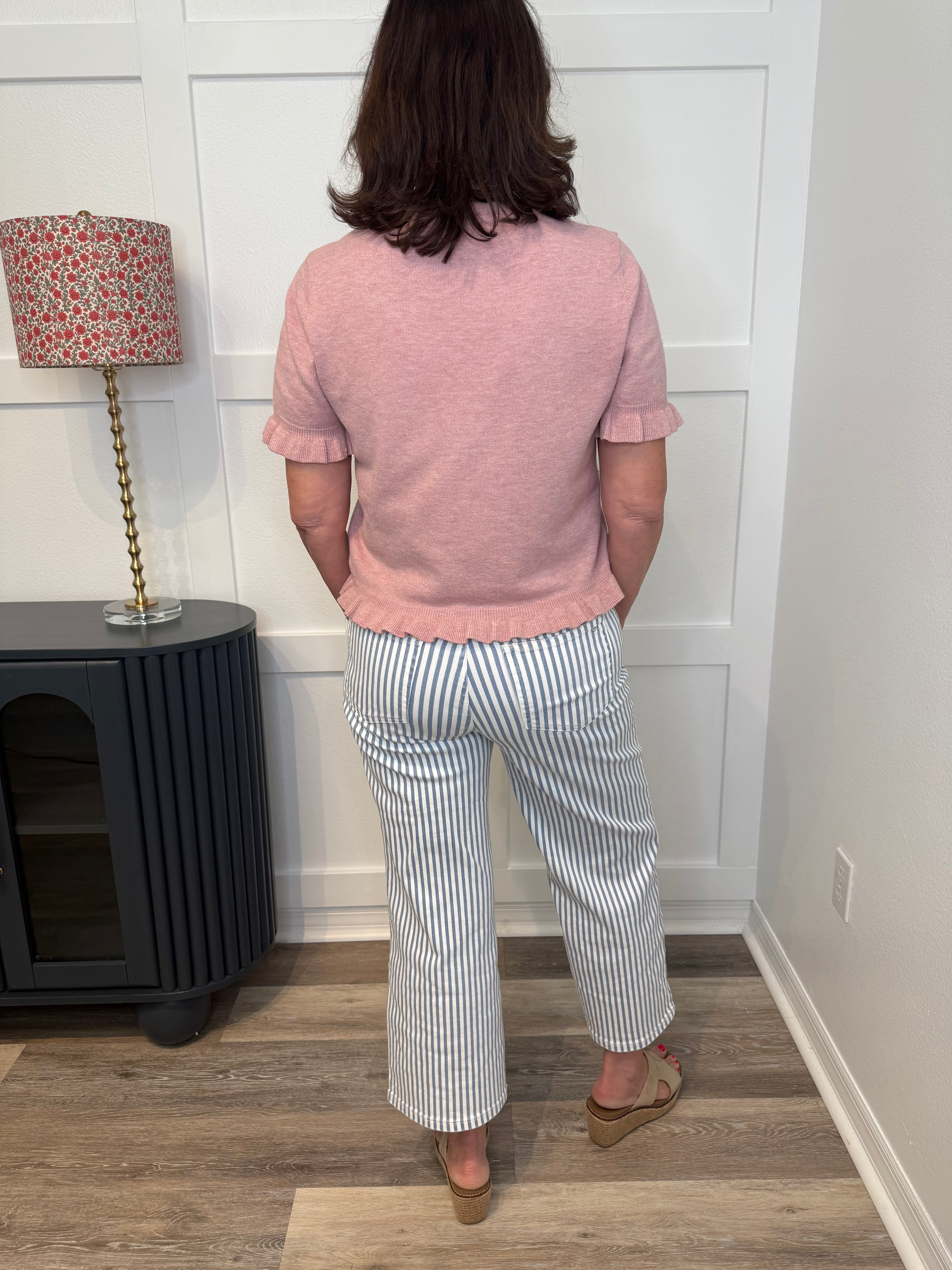 Soft Pink Short Sleeve Sweater