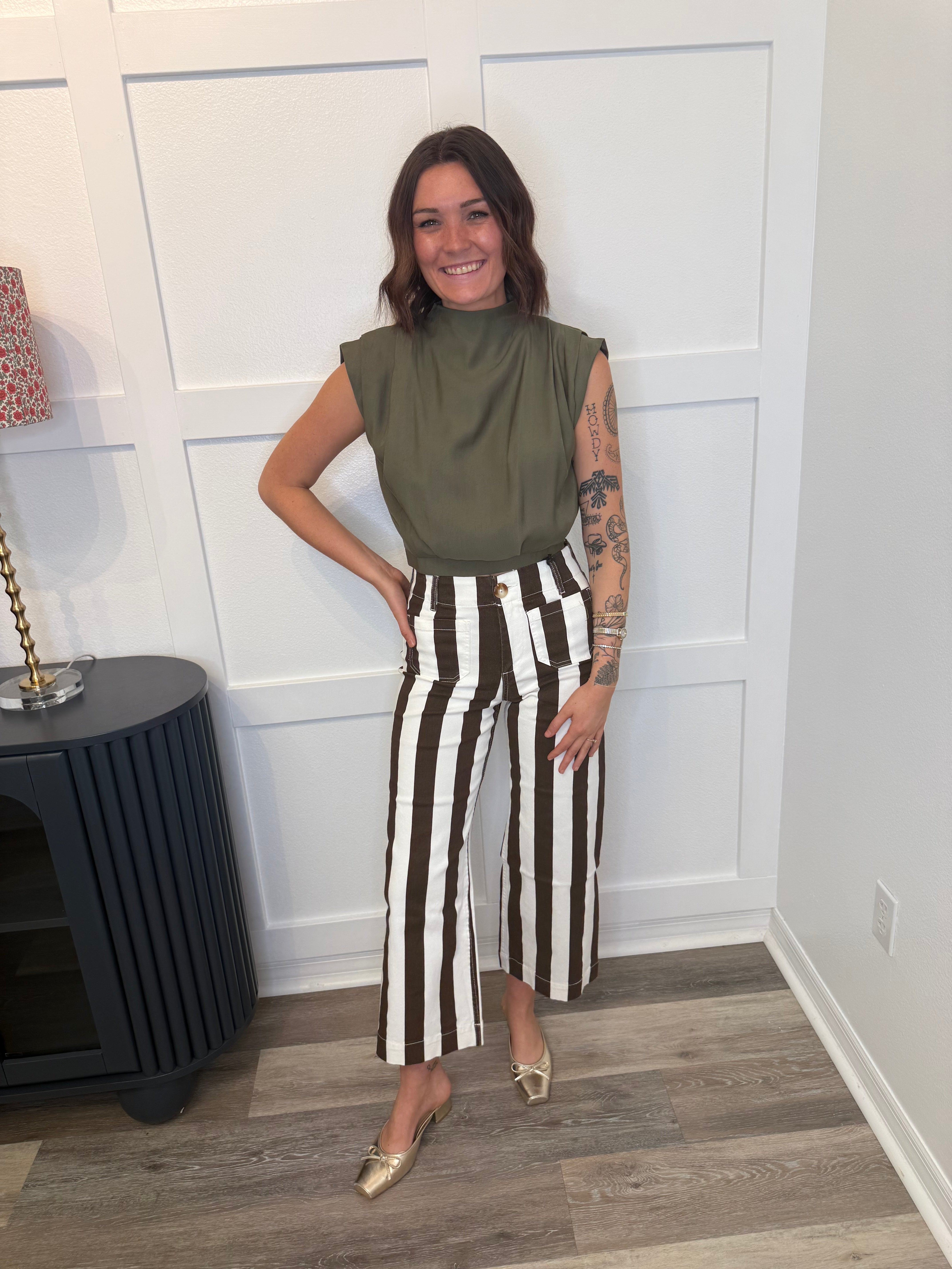 Pleated High Neck Top
