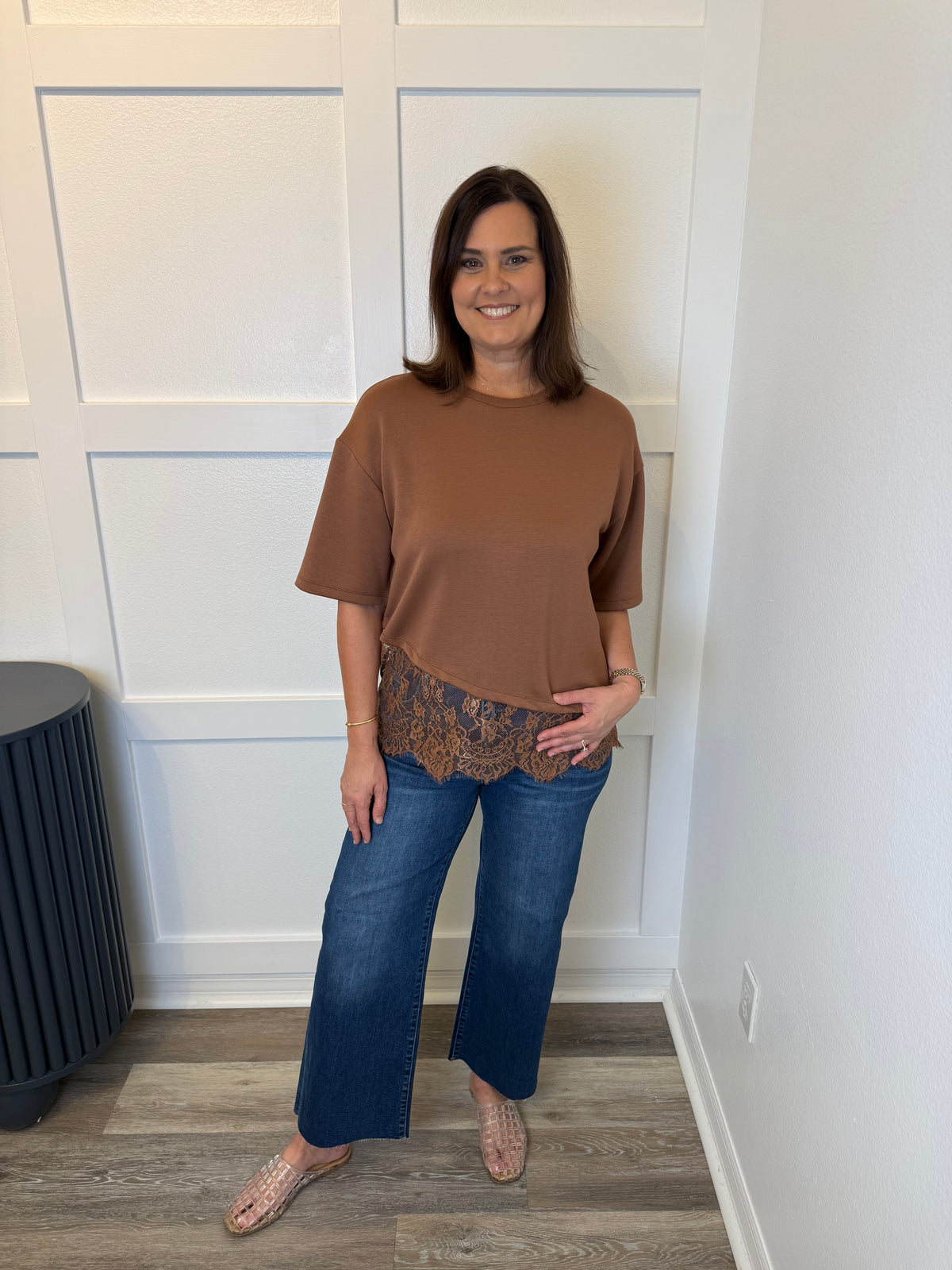 Mocha Lace Top