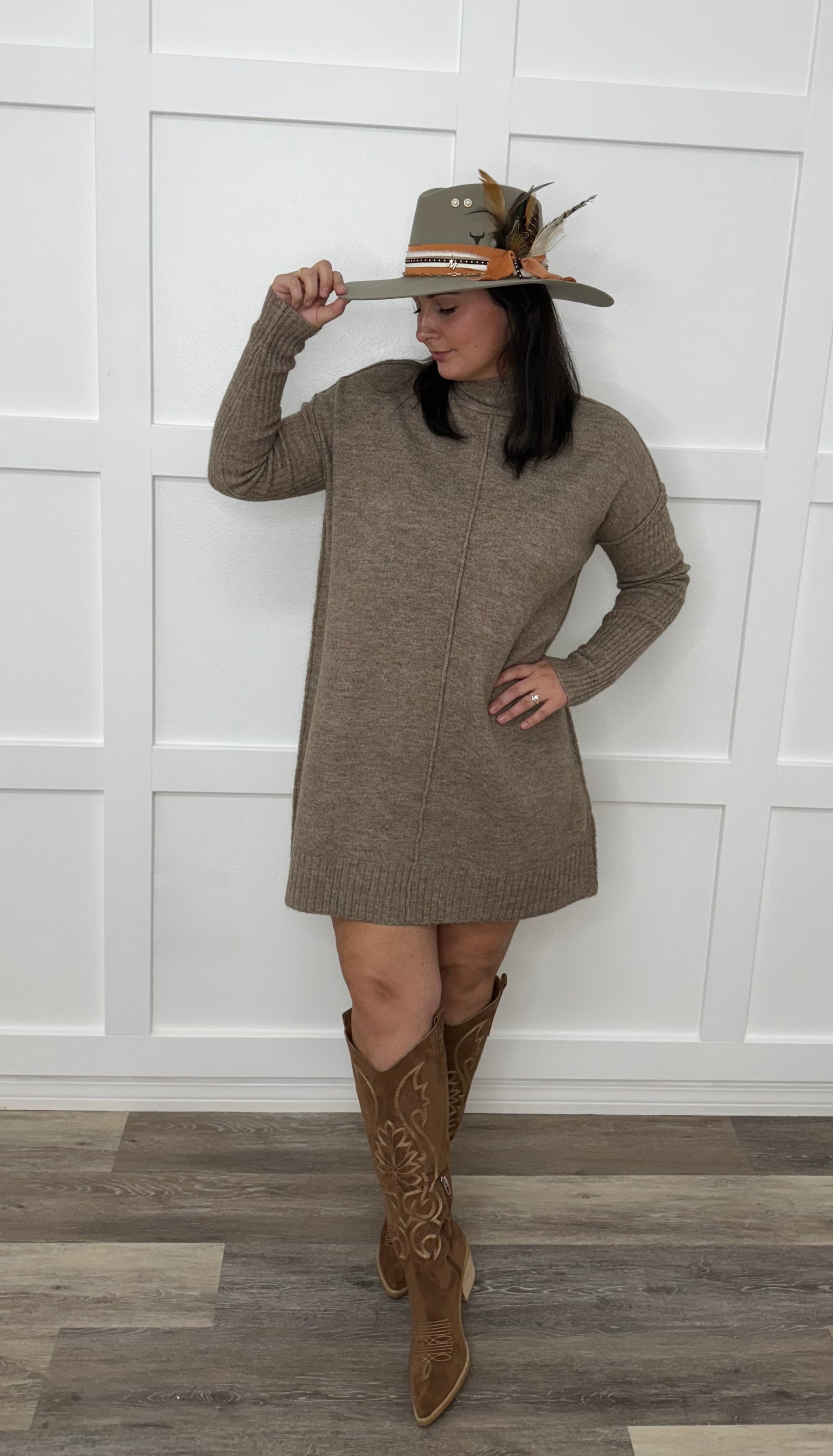 Falling For Mocha Dress