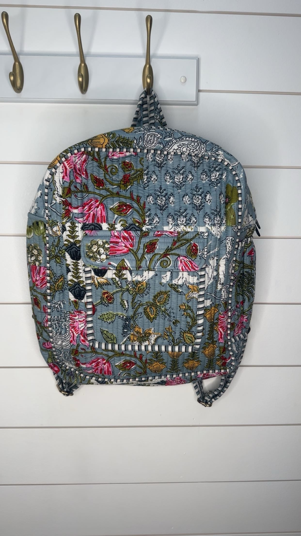 Small Quilted Backpack - Bluebell Garden