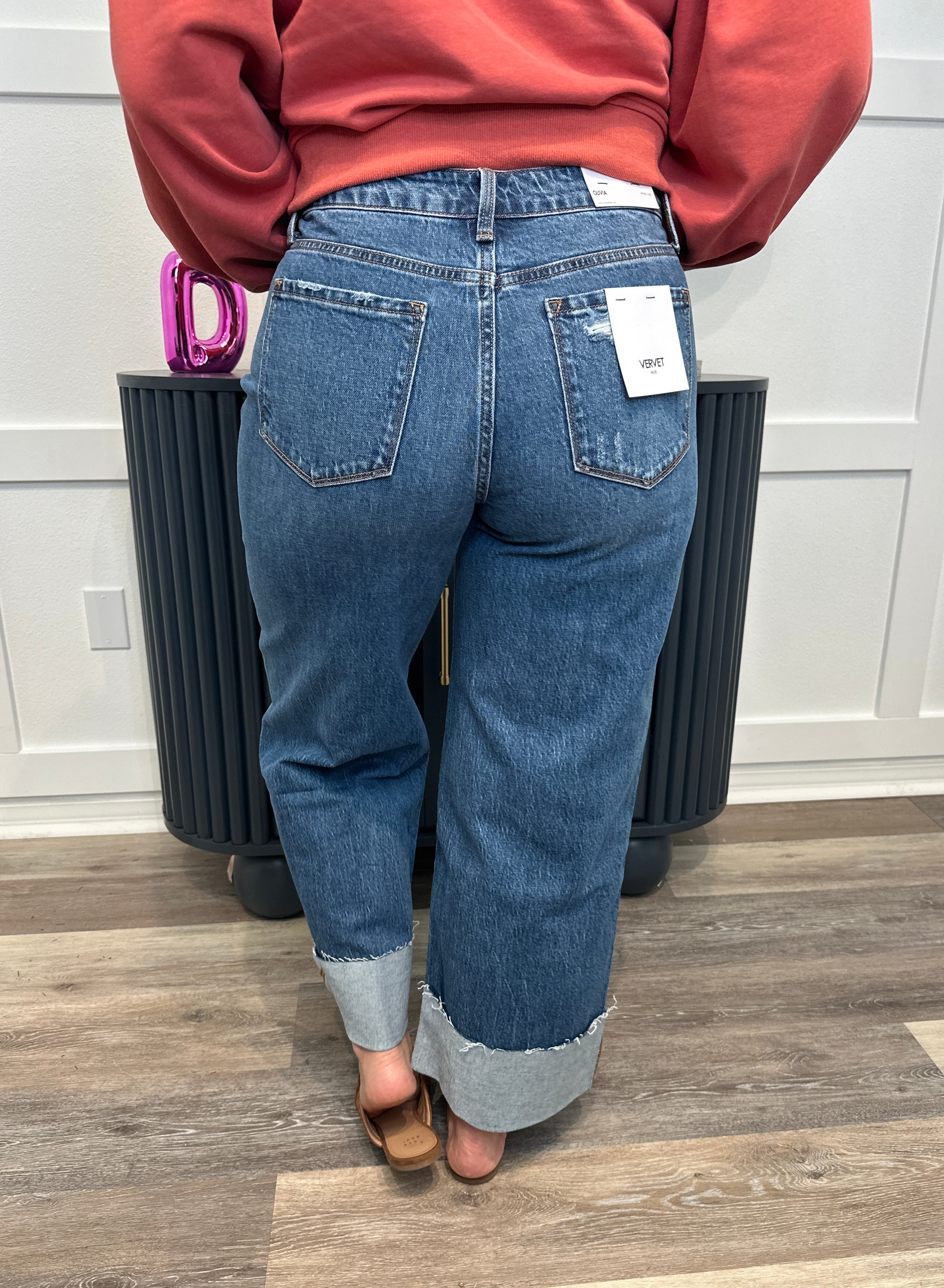 Vervet High Rise Cuffed Ankle Jeans