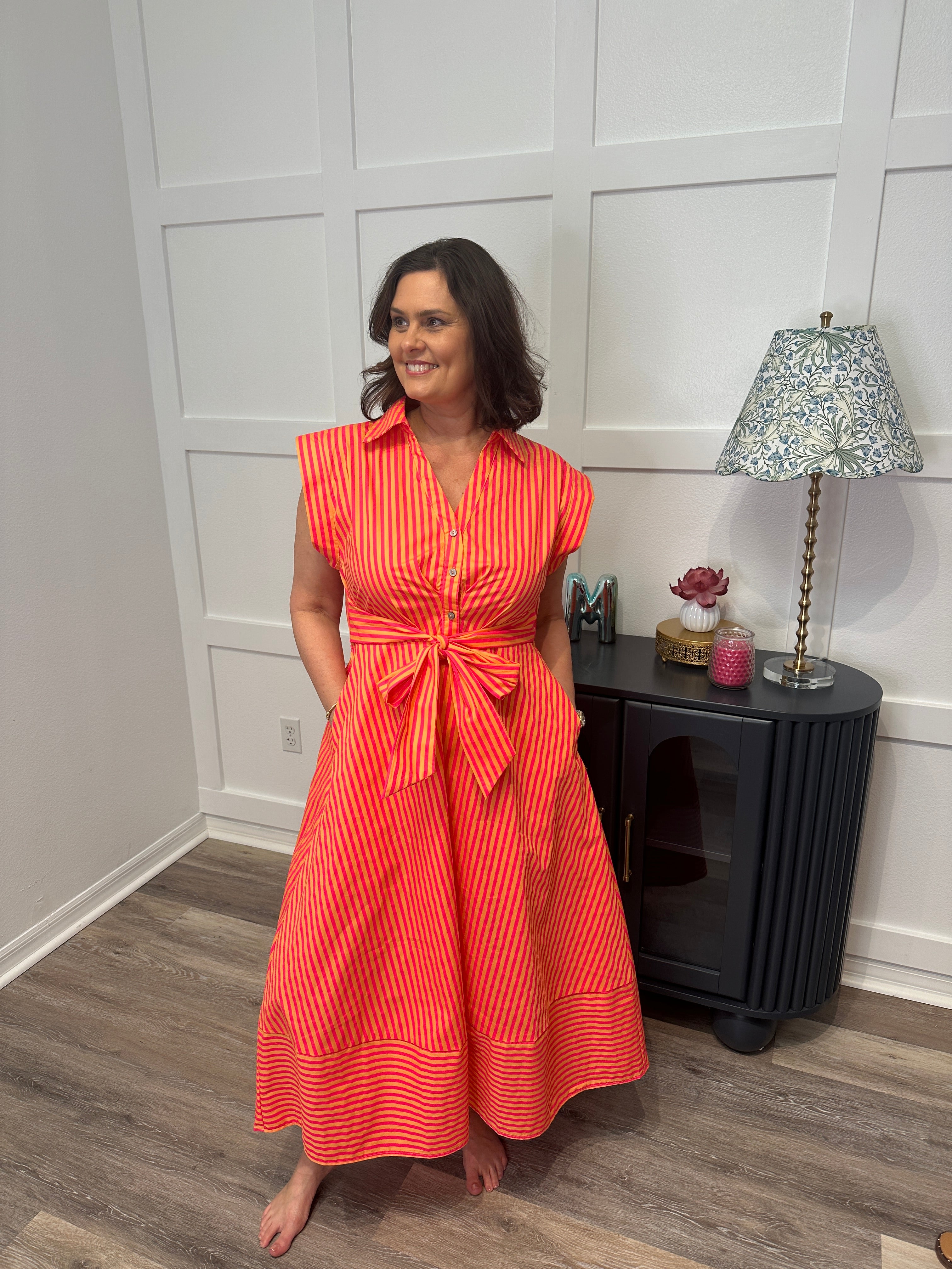 Red & Orange Stripe Maxi