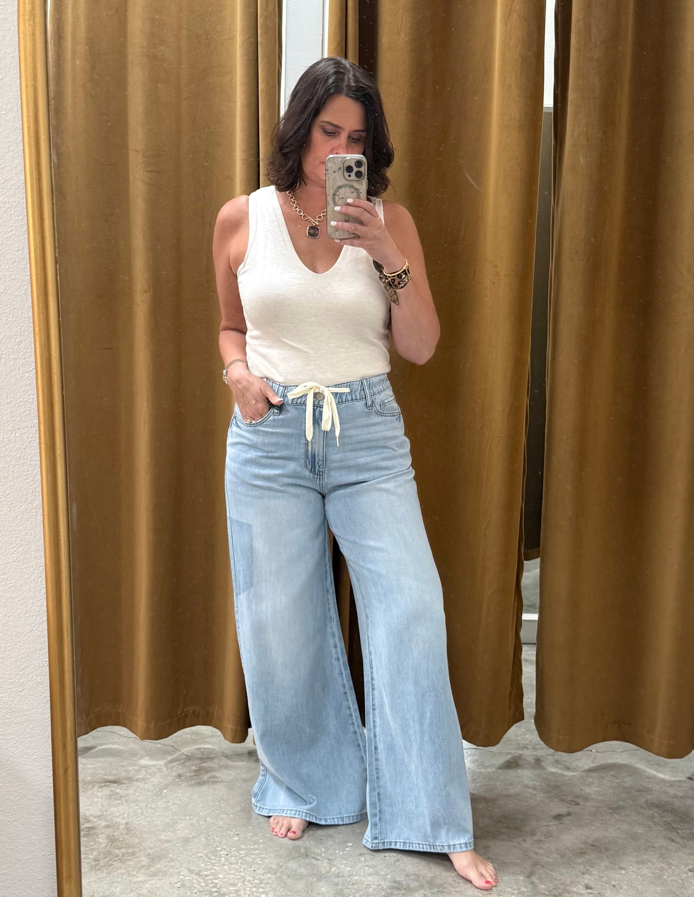 JUDY BLUE High-Waisted Palazzo Pants