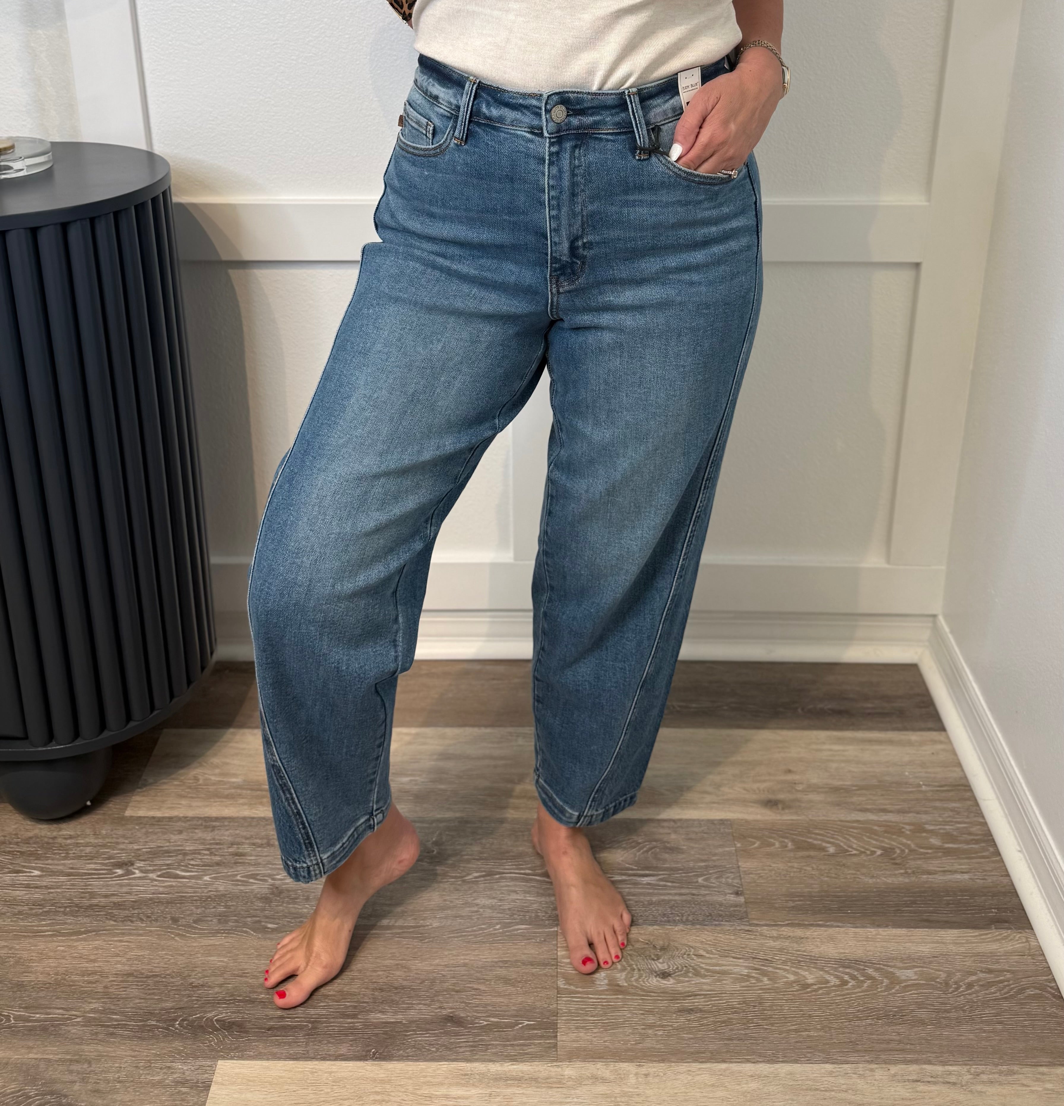 Judy Blue High Rise Rigid Barrel Jeans