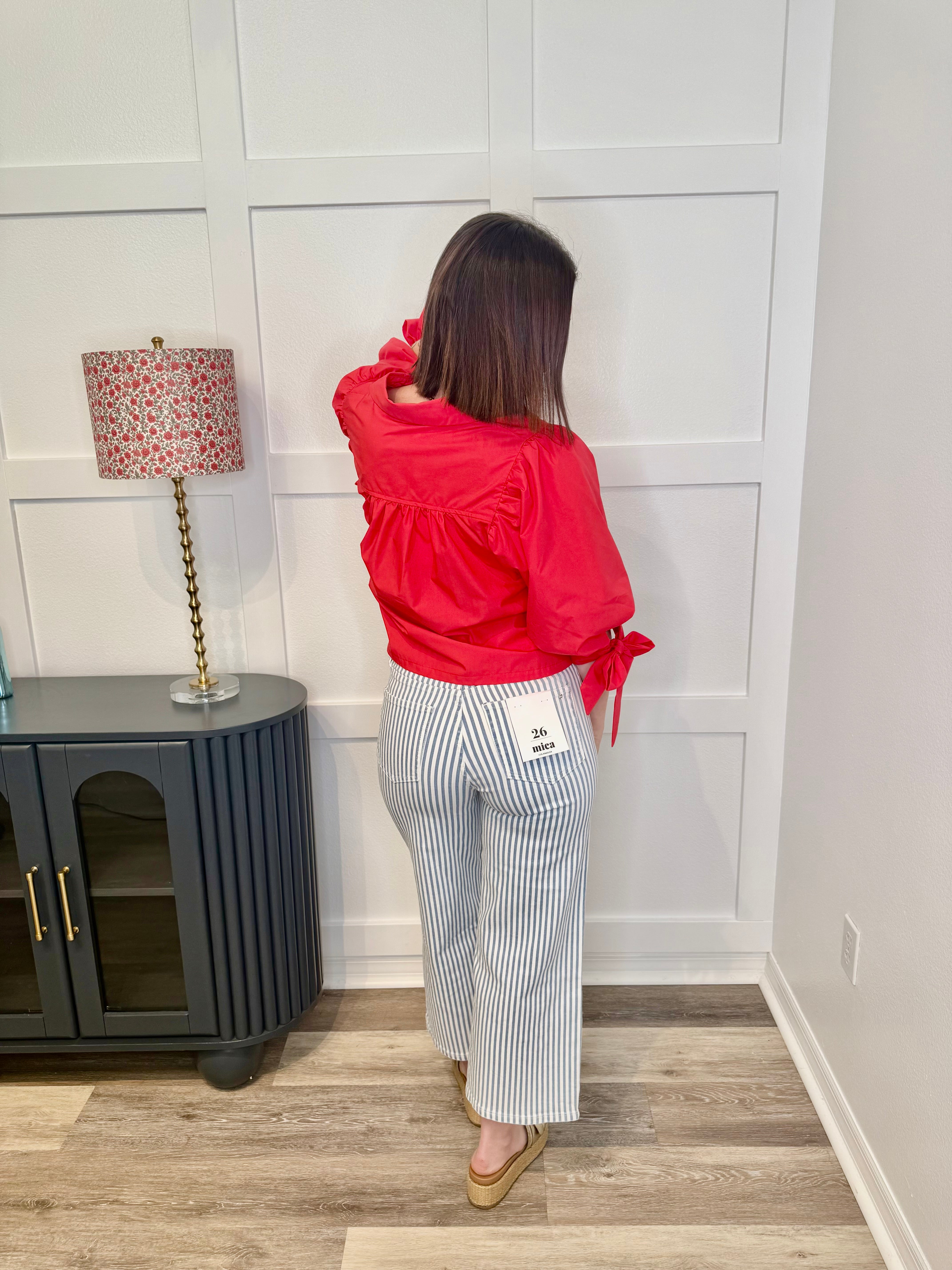 MICA Wide Leg Striped Crop
