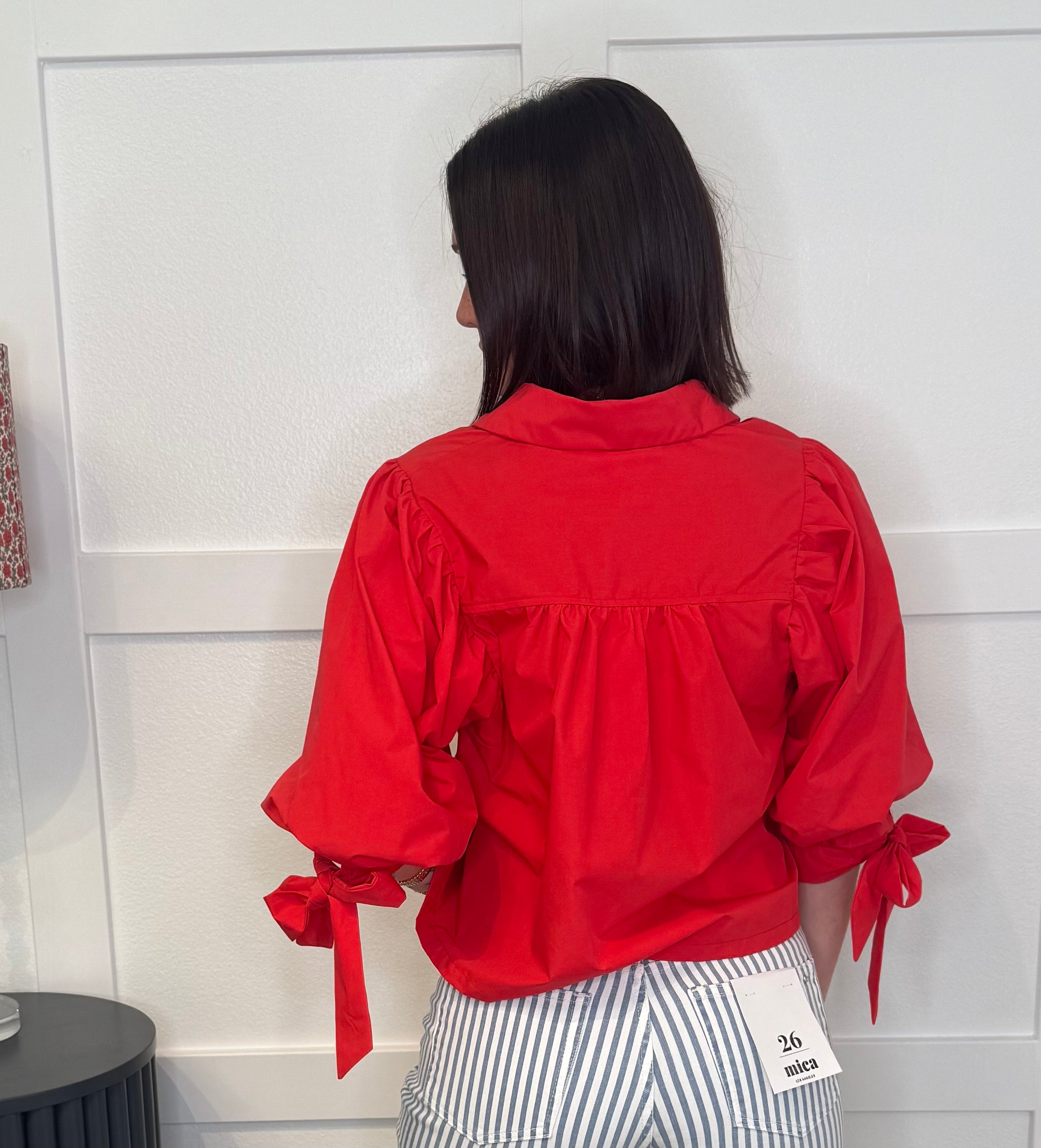 Scallop Red Blouse