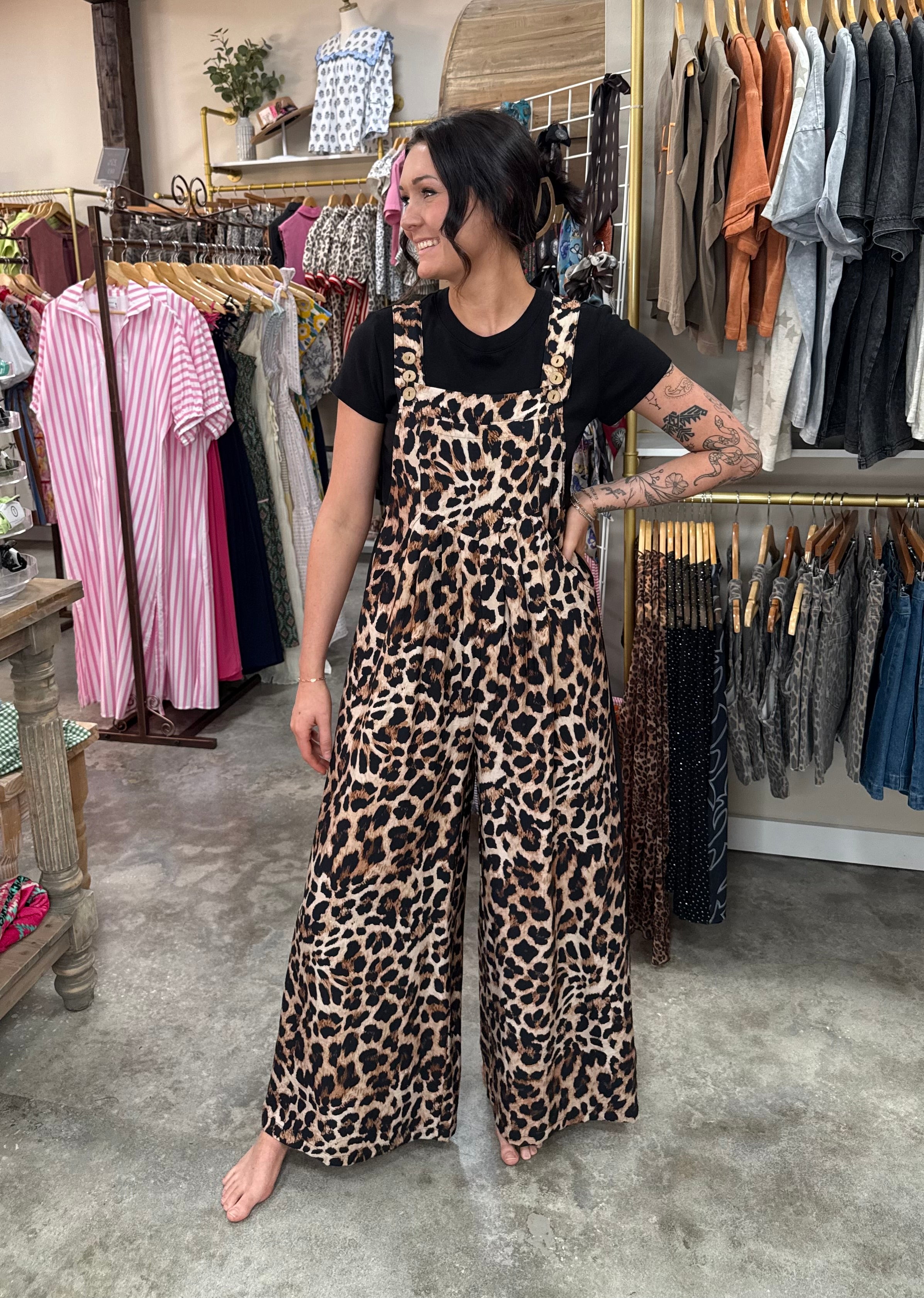 Side Track Leopard Jumpsuit