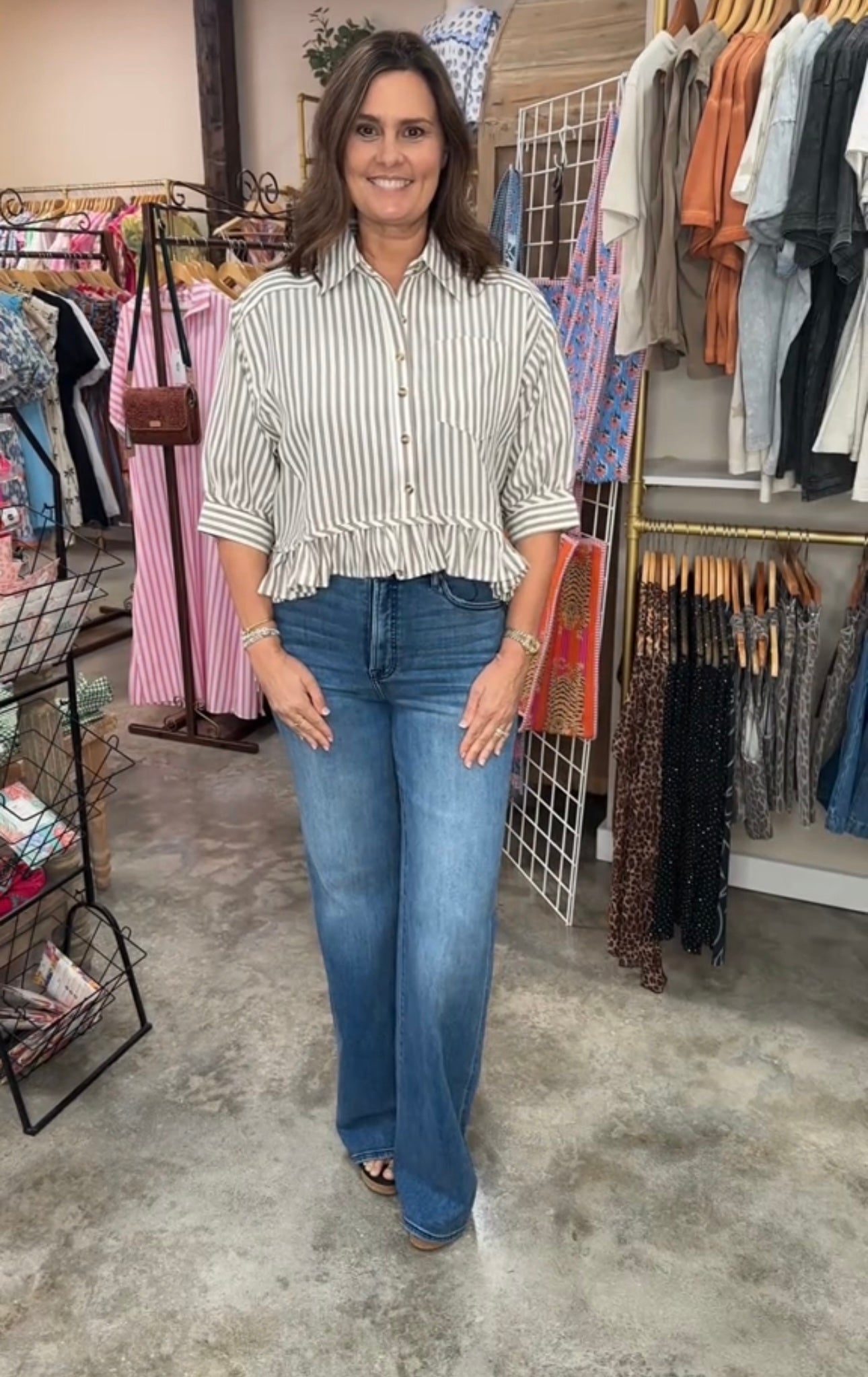 Cocoa Stripe Blouse