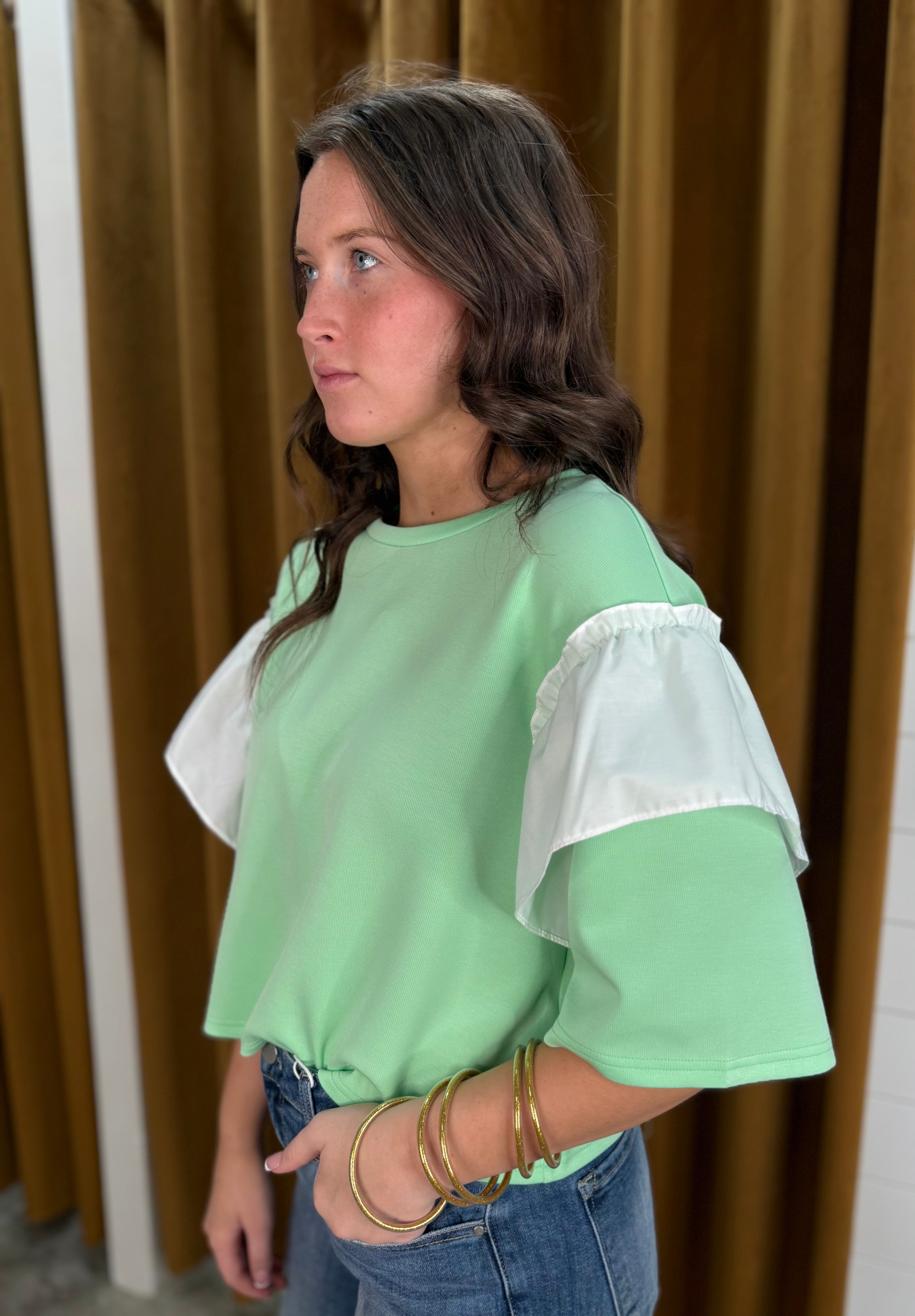 Ruffled Radiance Crop Top