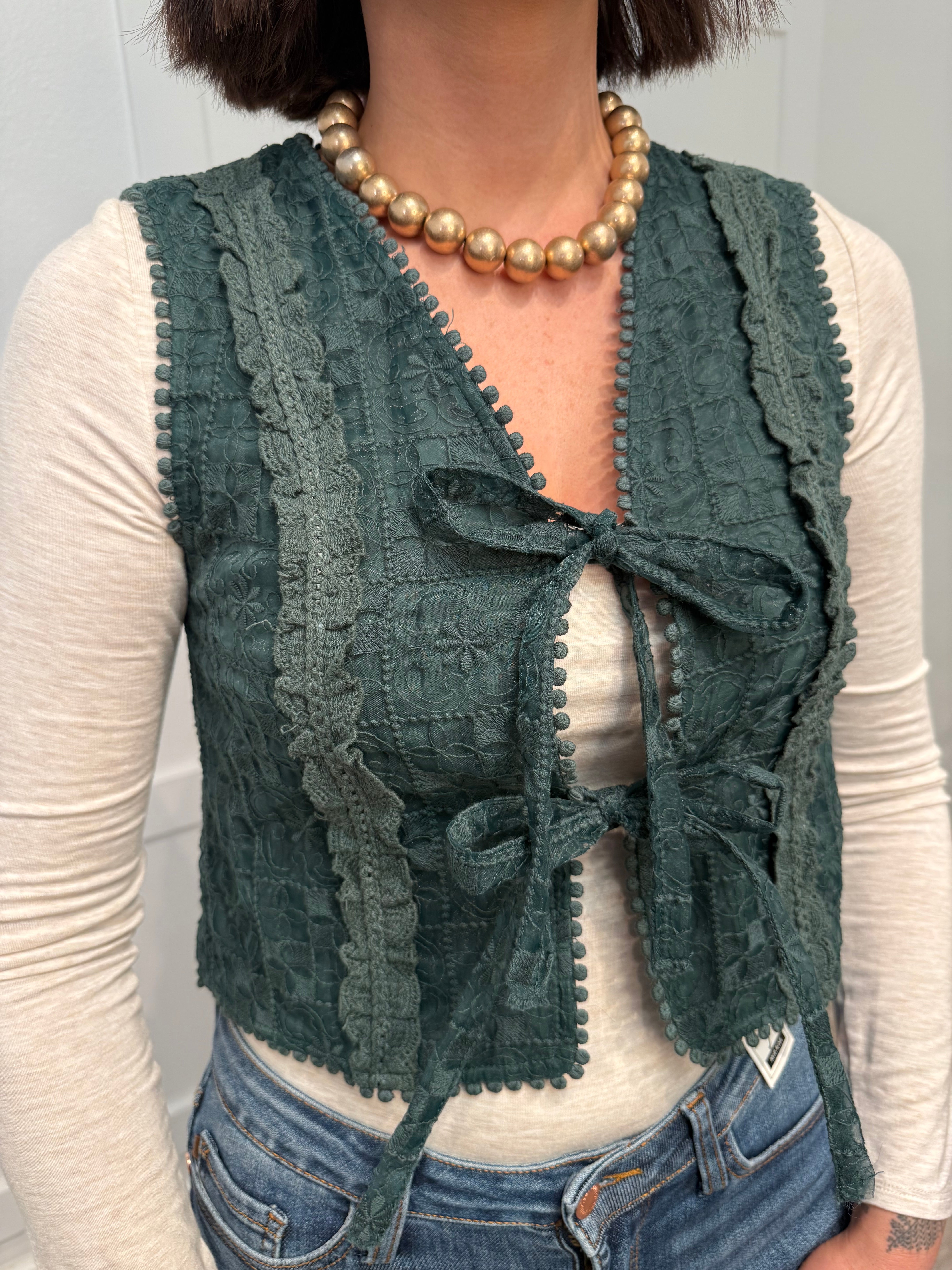 The Mistletoe Lace Vest