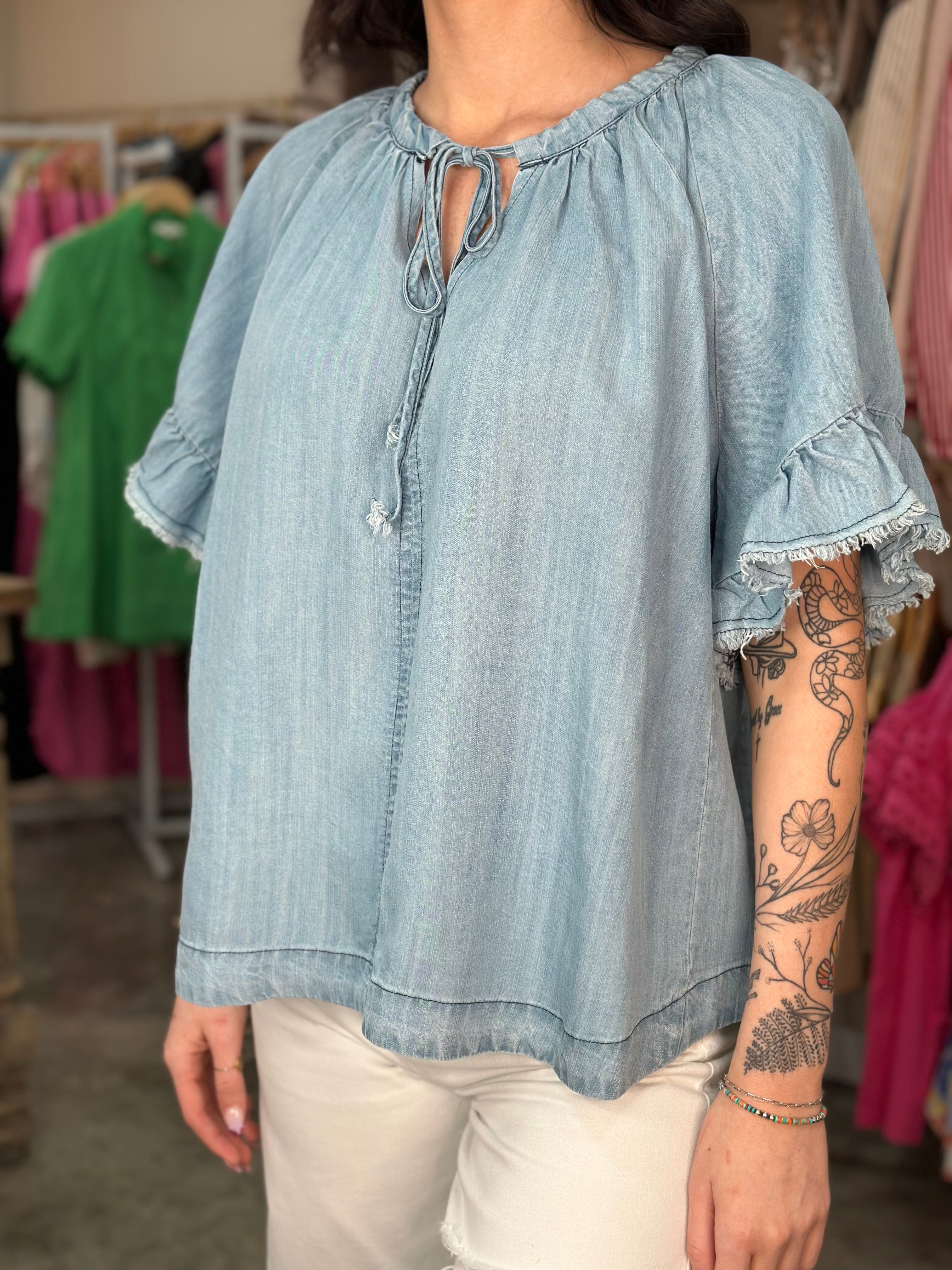 Blue Skies Denim Blouse