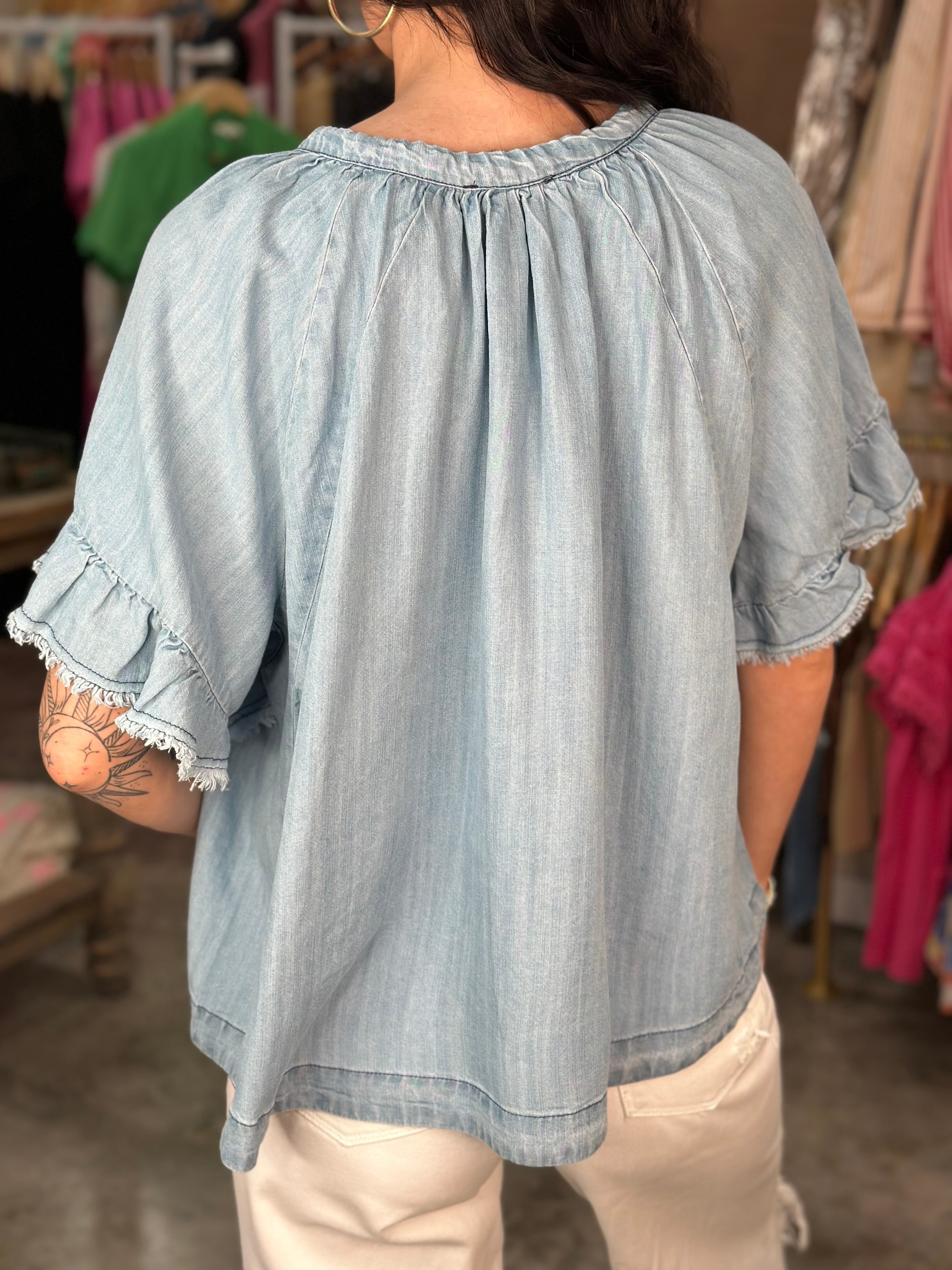 Blue Skies Denim Blouse