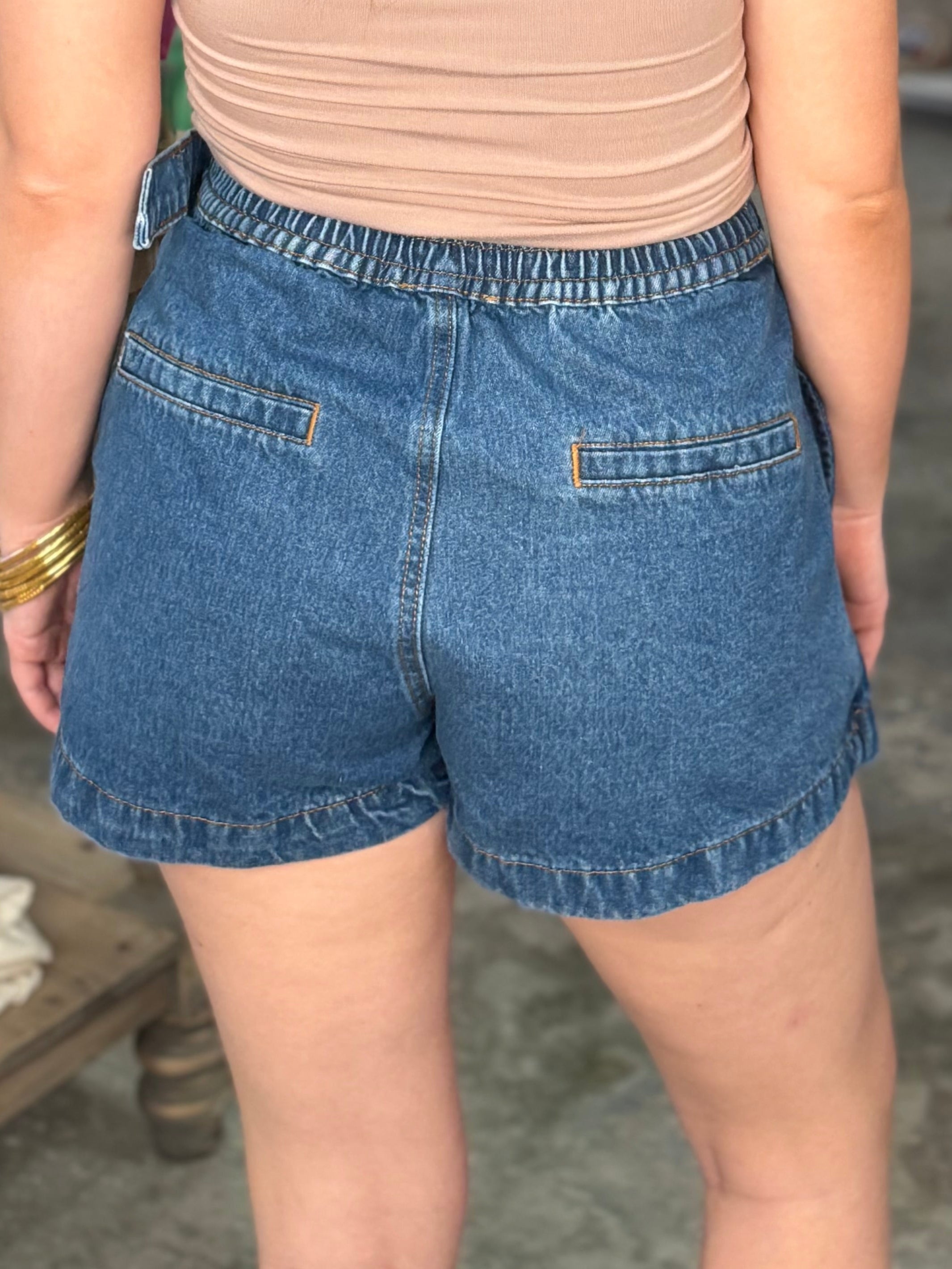 Denim Buckle Skort