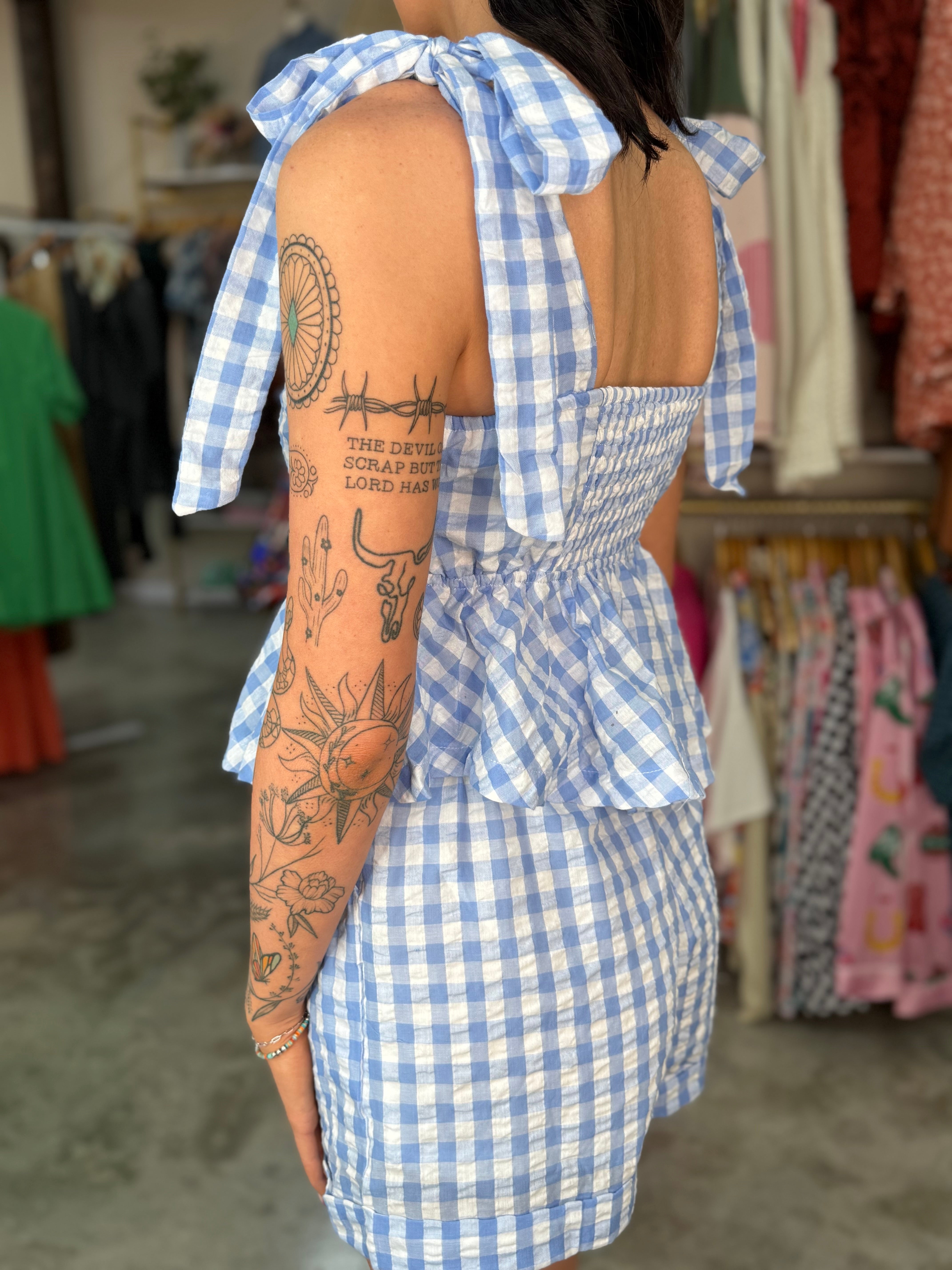 Ruffled Gingham Set