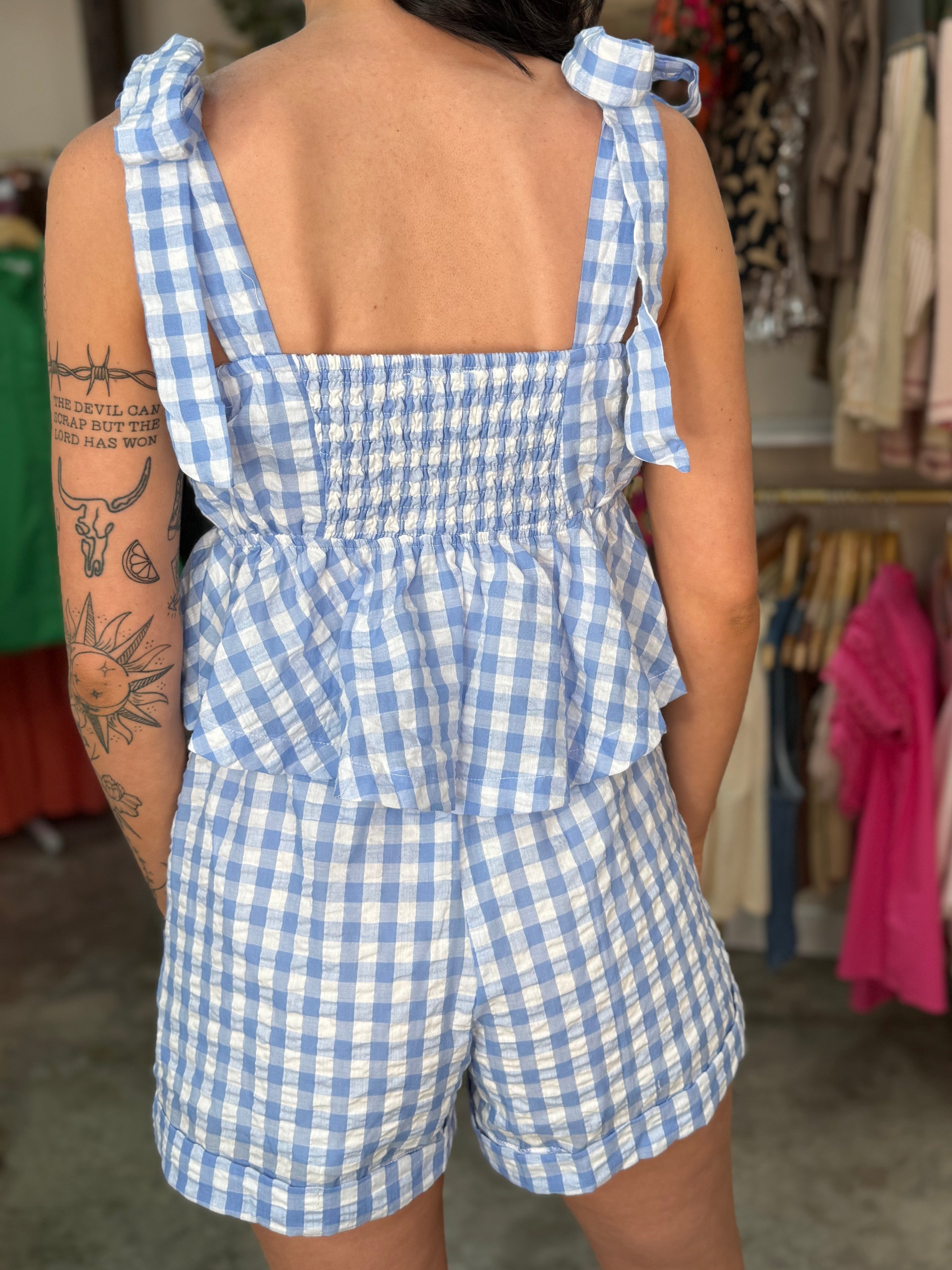 Ruffled Gingham Set