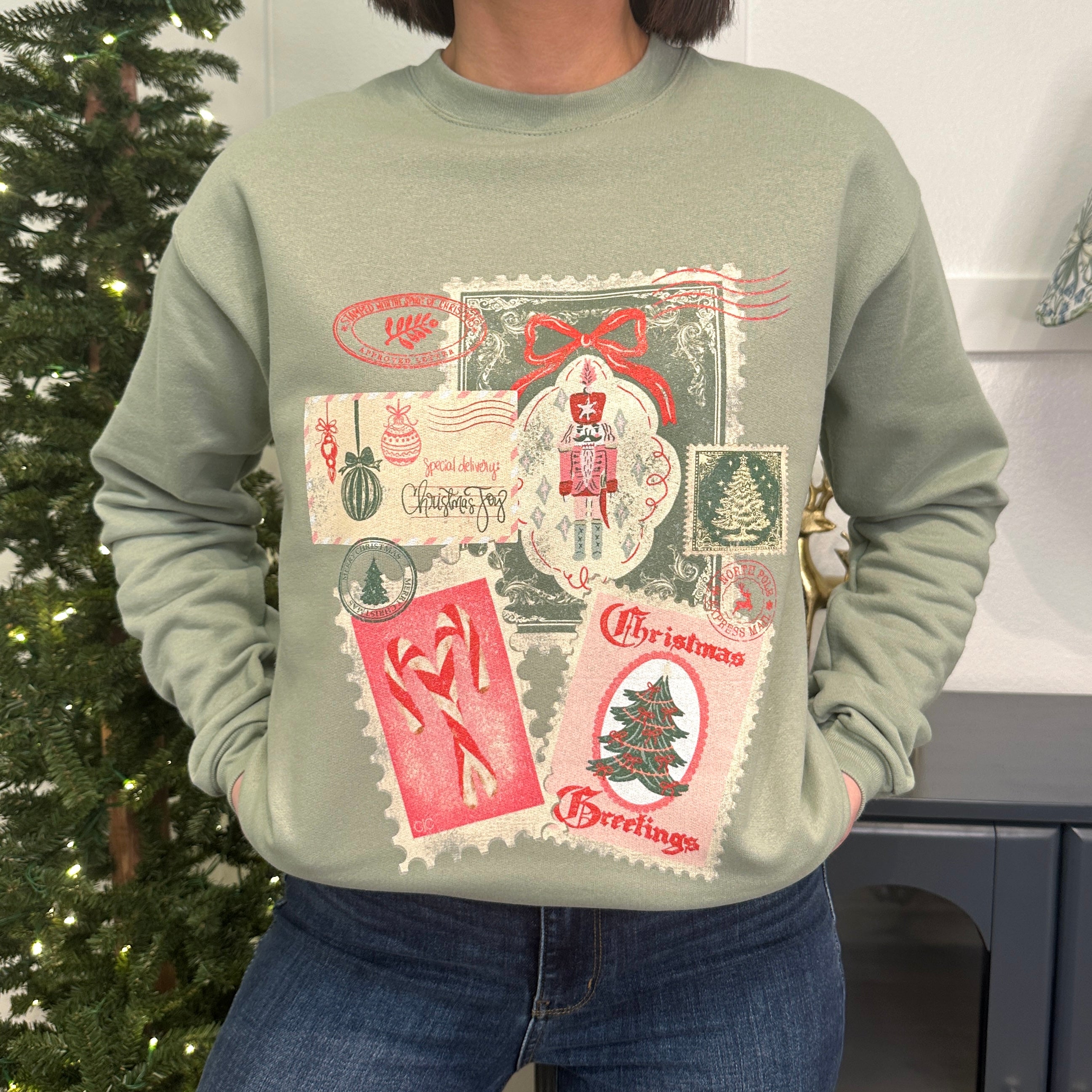Christmas Postcard Sweatshirt