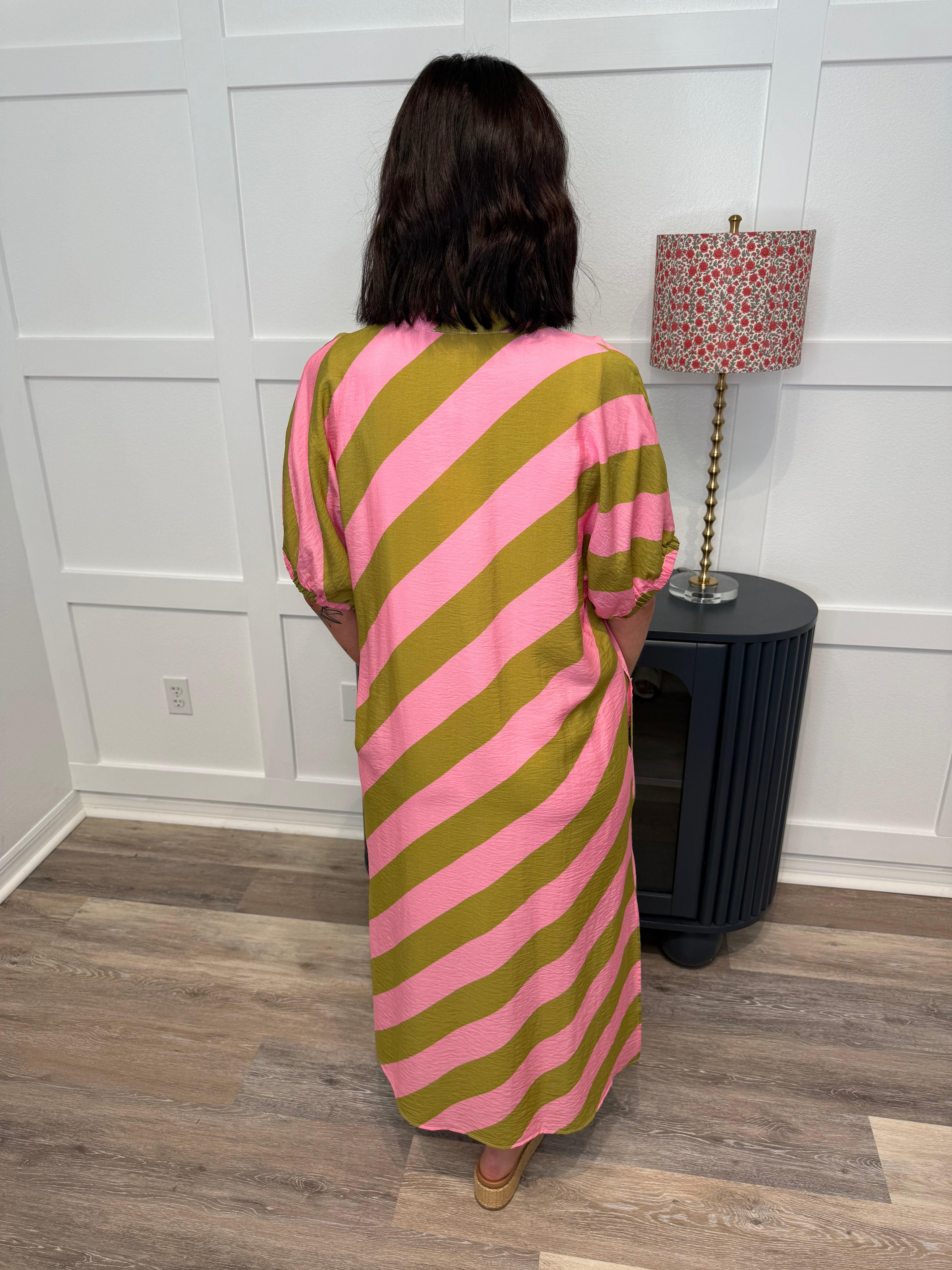 Kiwi Bold Stripe Maxi Dress