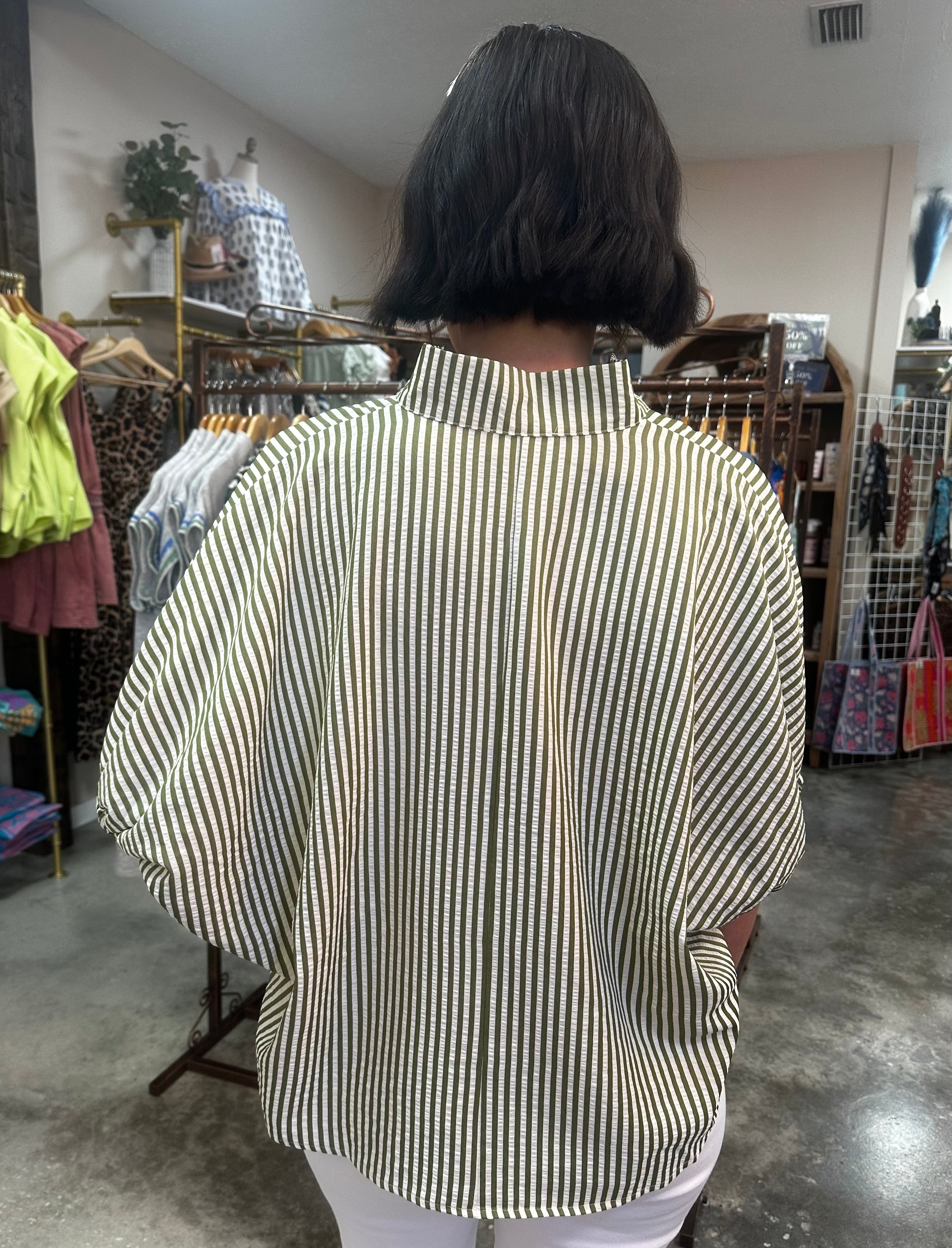 Olive Horizon Blouse