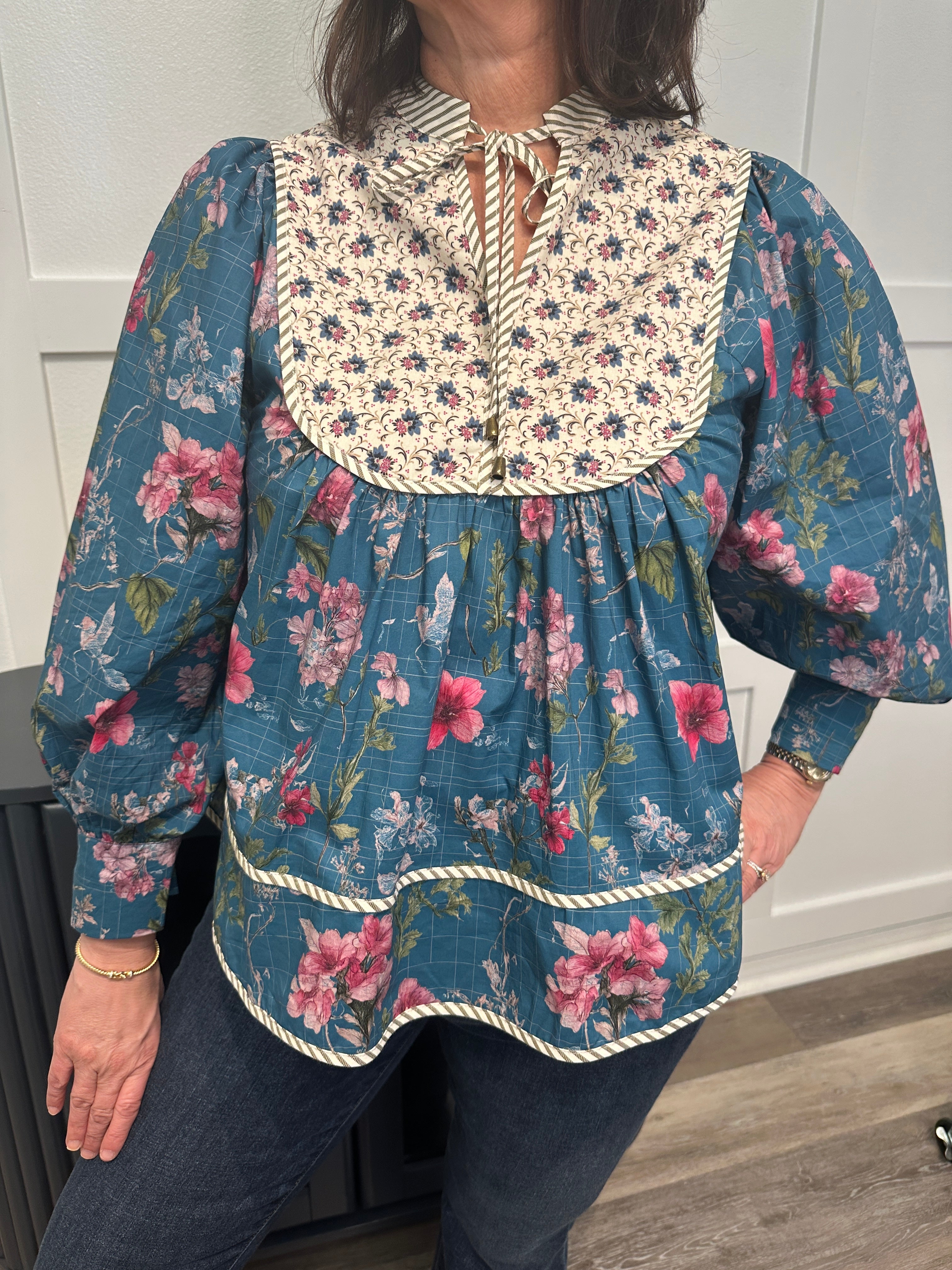 Teal Grace Floral Top