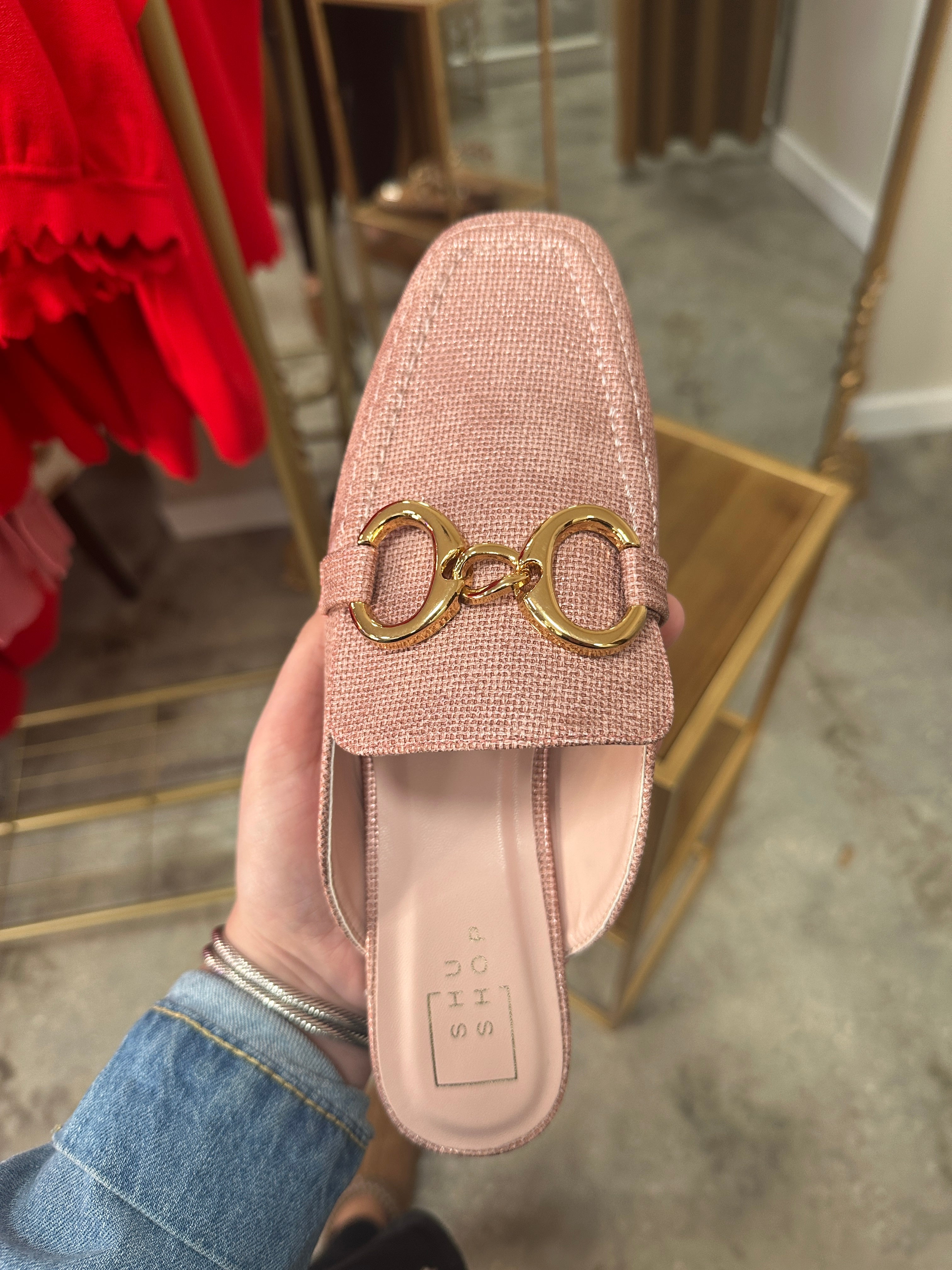 Andromeda Blush Woven Mules