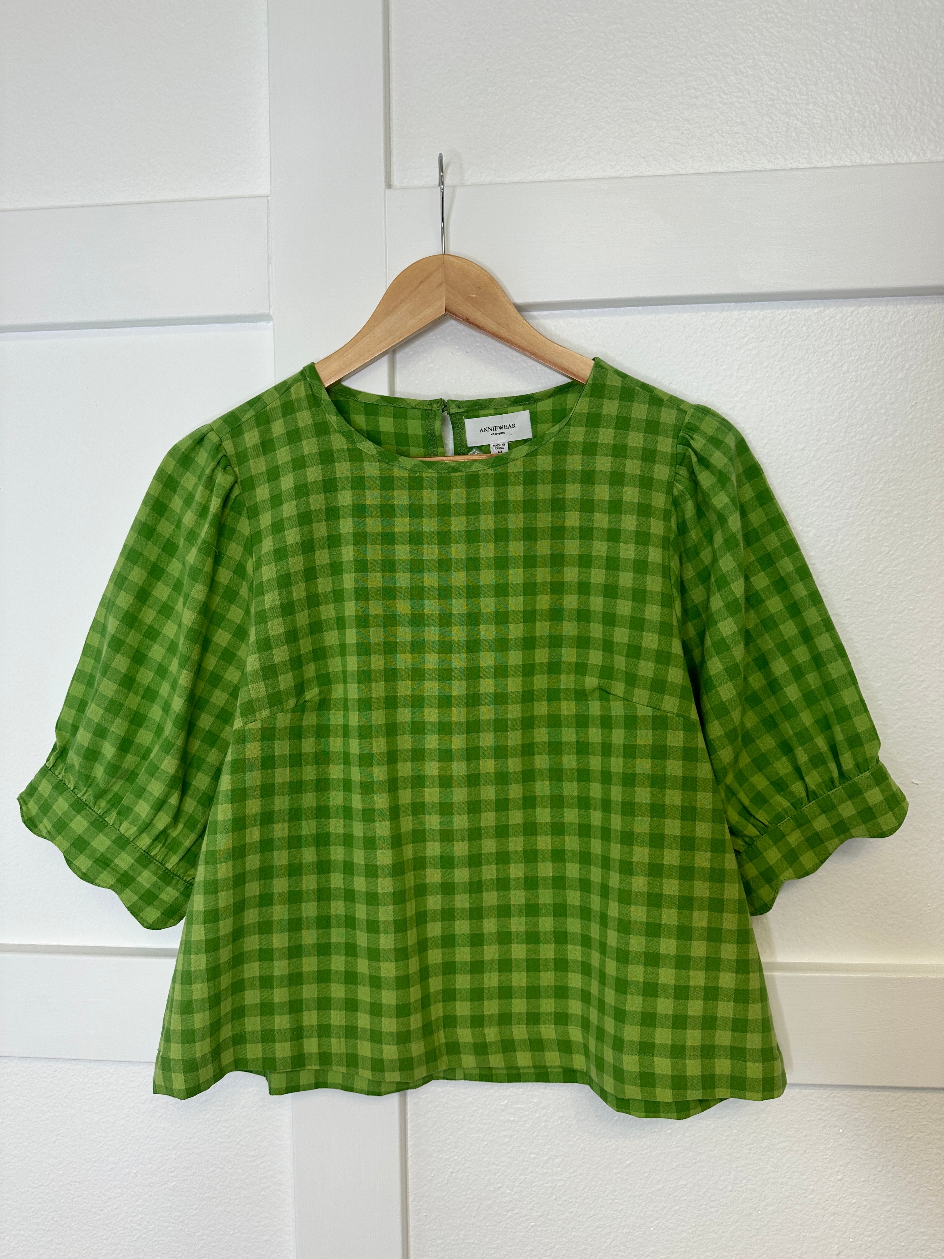 Matcha Two Tone Gingham Top