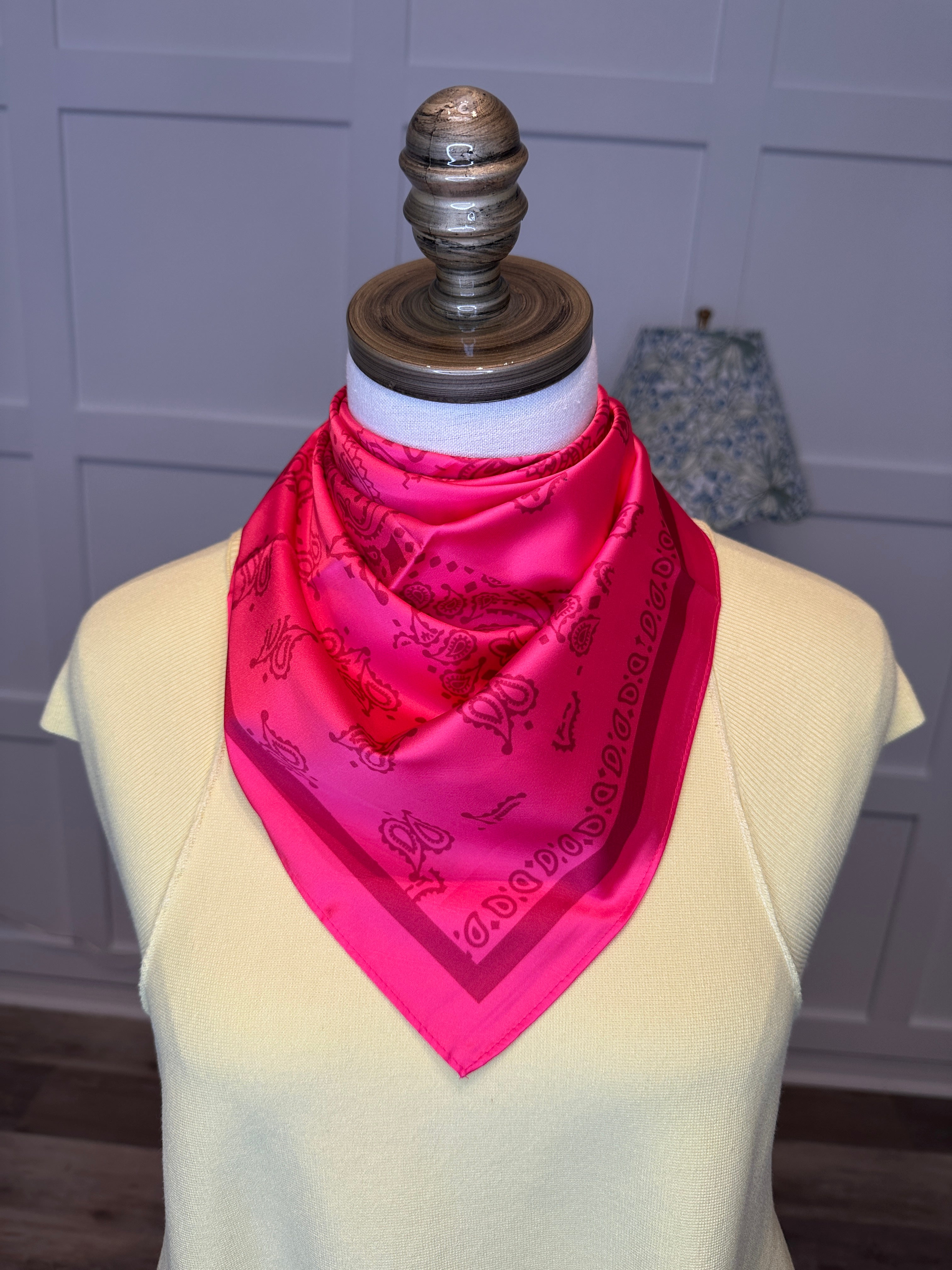 Hot Pink Paisley Wild Rag