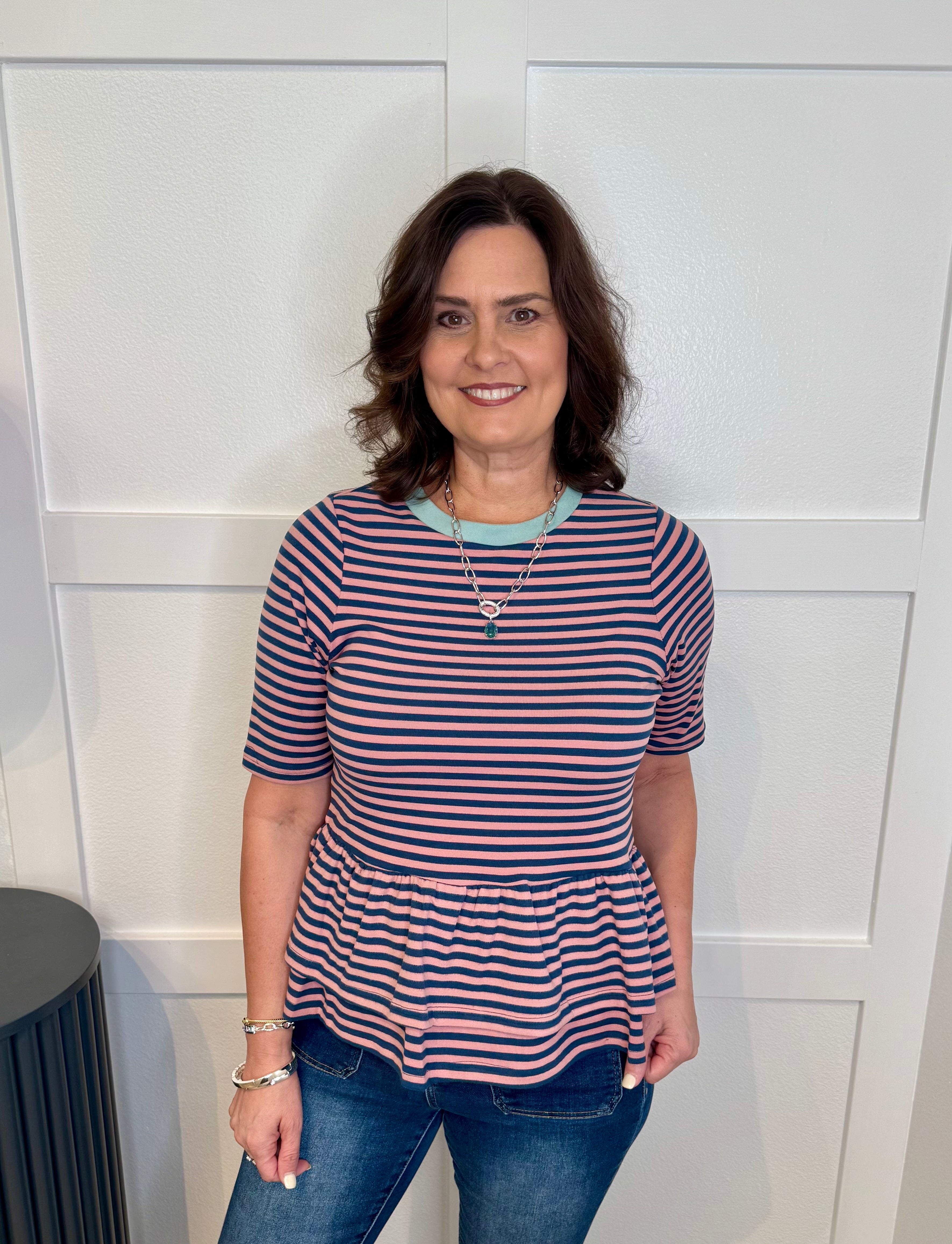 Stripe Ruffle Top