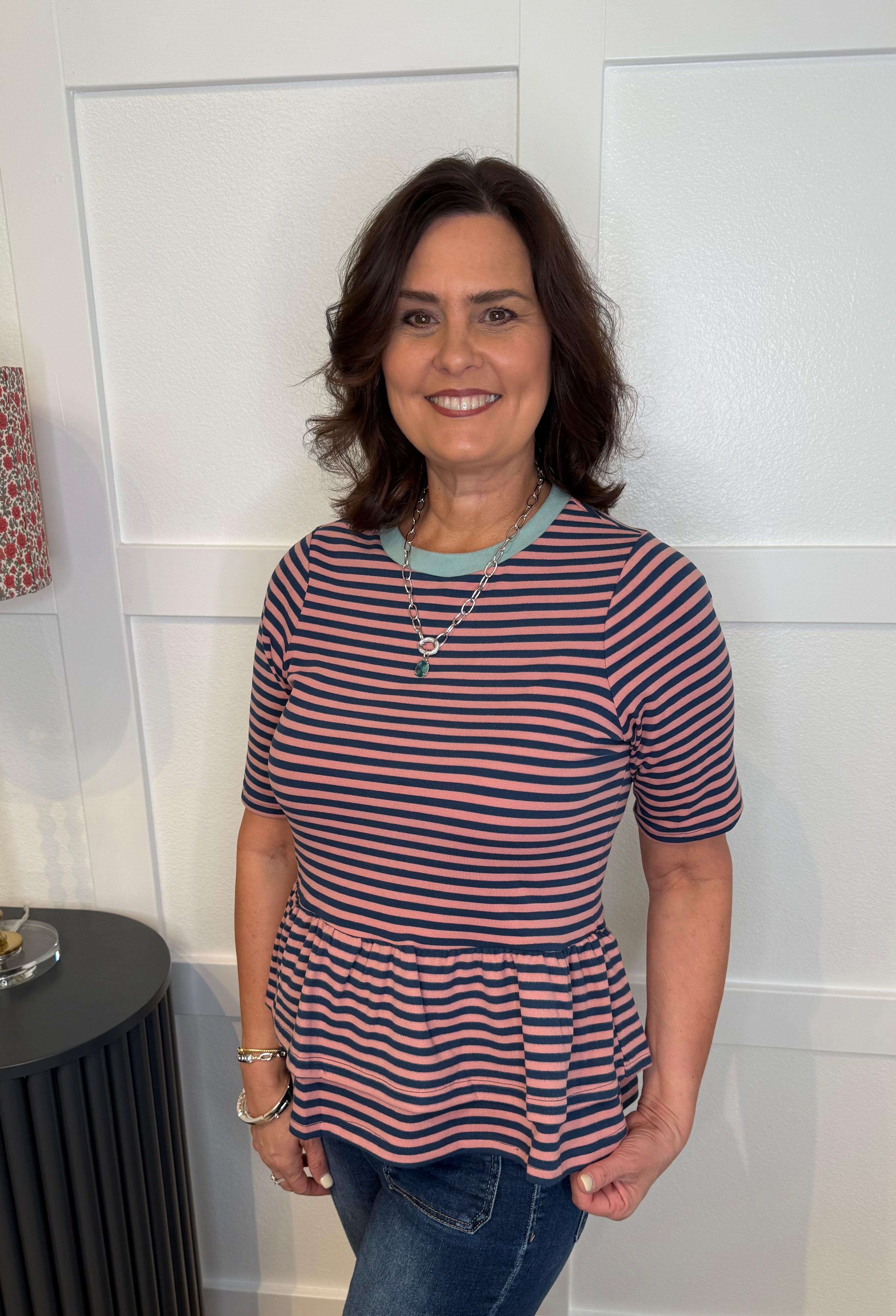 Stripe Ruffle Top