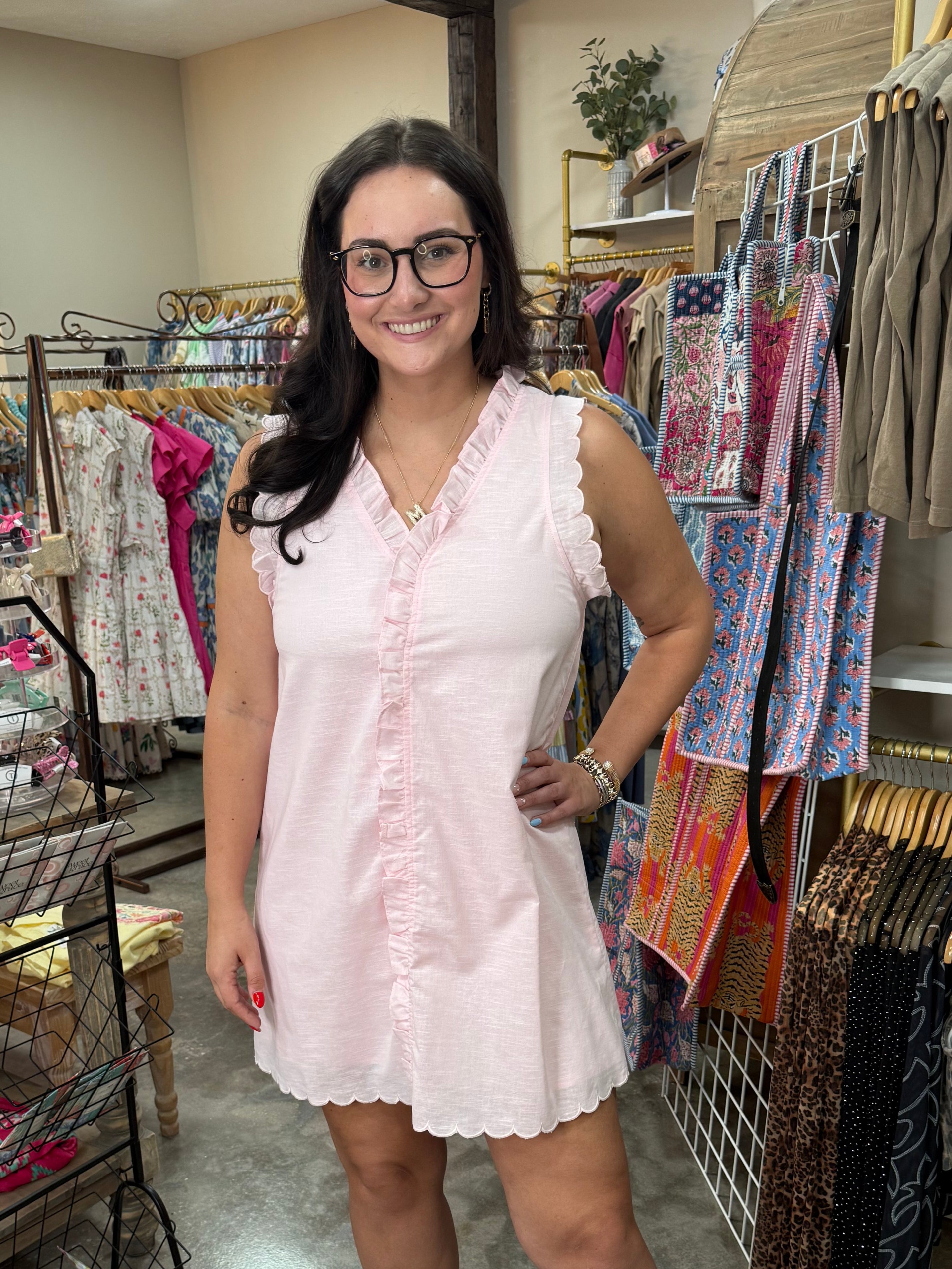 Blush Belle Linen Dress