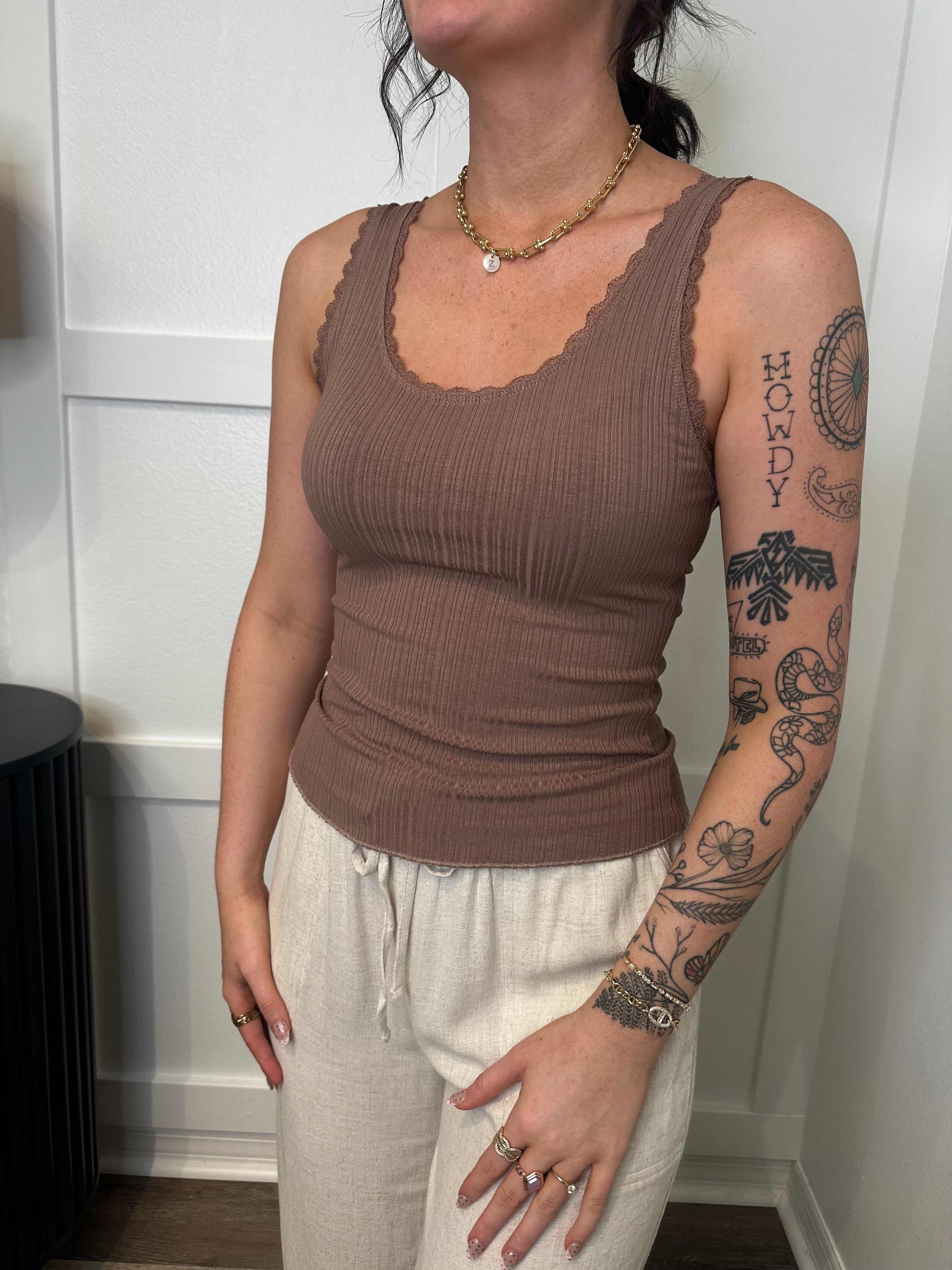 Ribbed Tank Cocoa